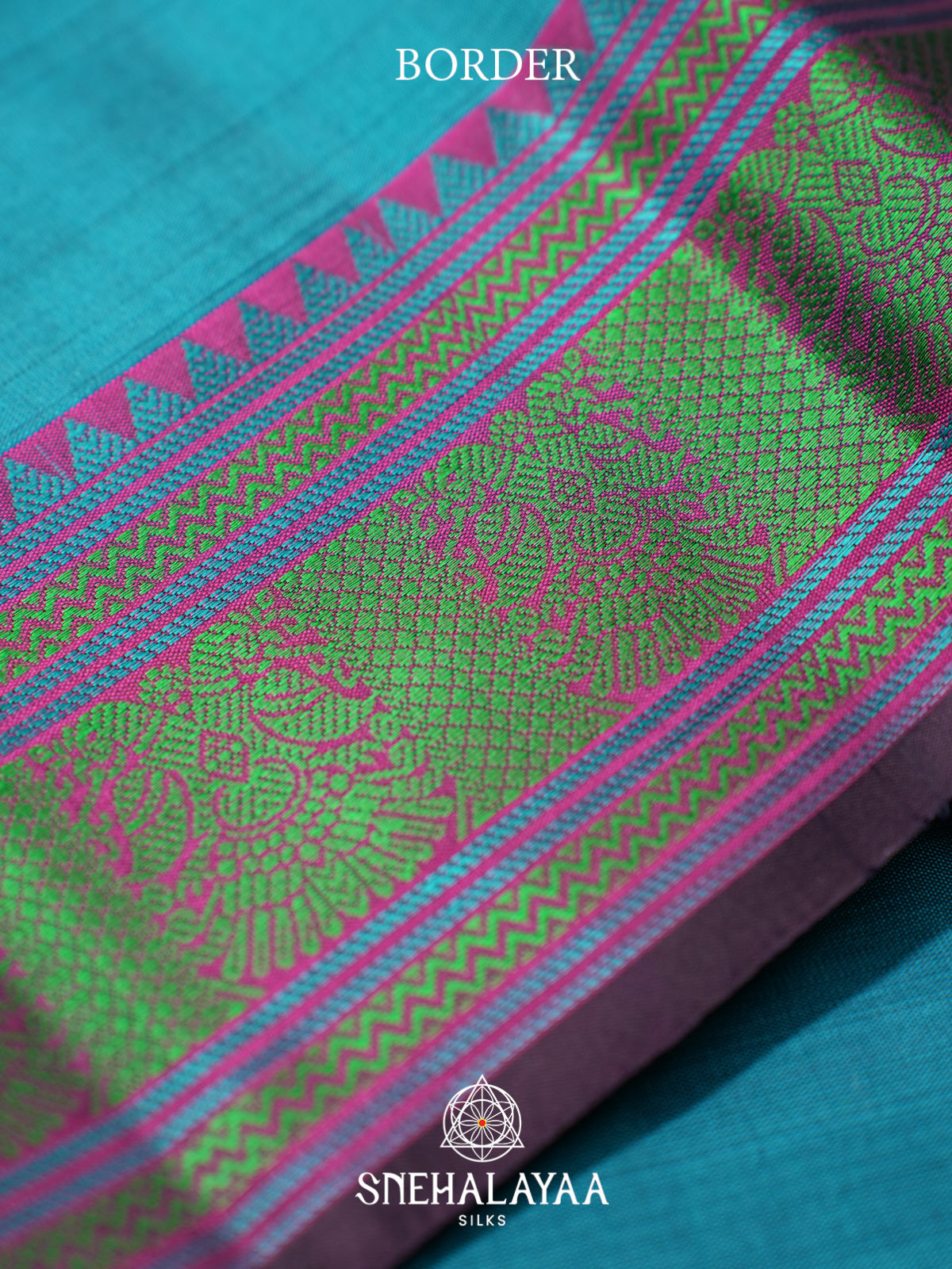 Peacock Blue Kanjivaram Silk Saree