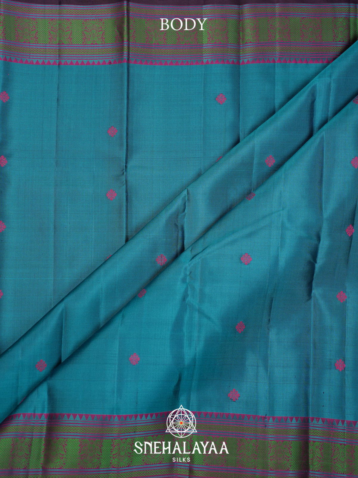 Peacock Blue Kanjivaram Silk Saree