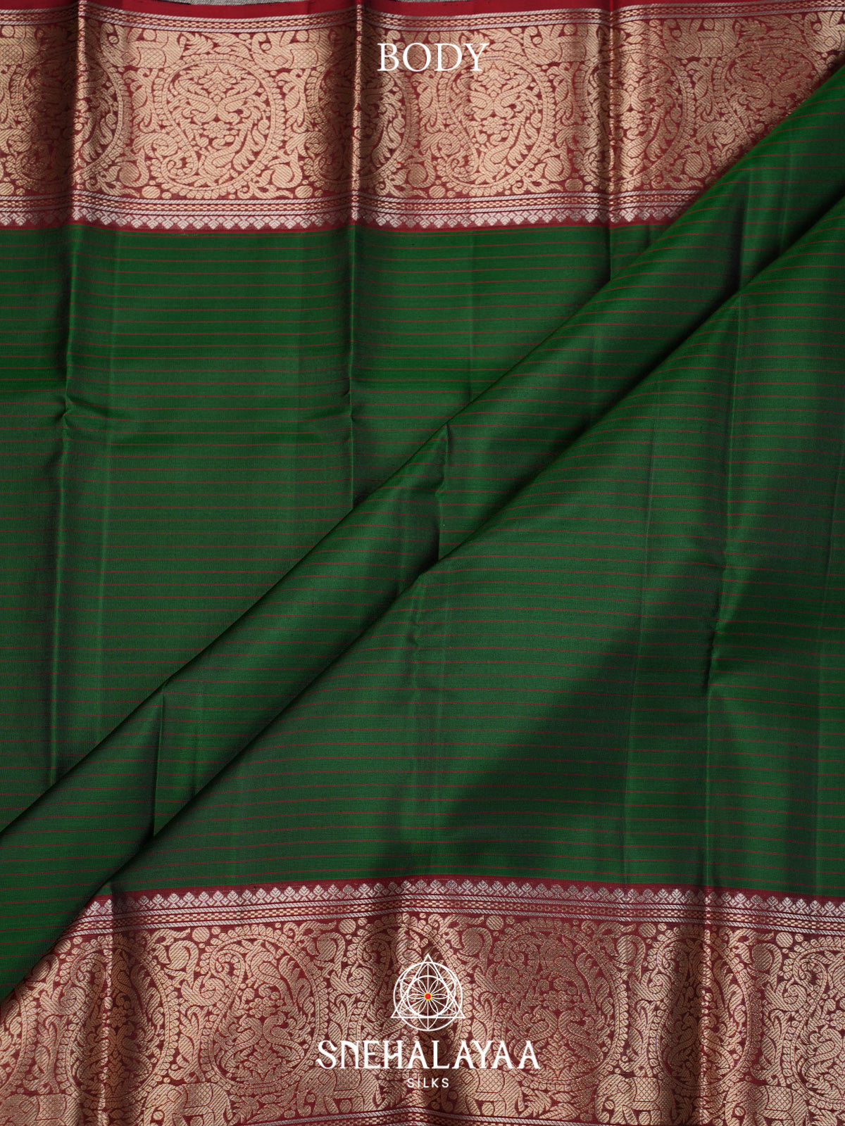 Forest Green Kanjivaram Silk Saree