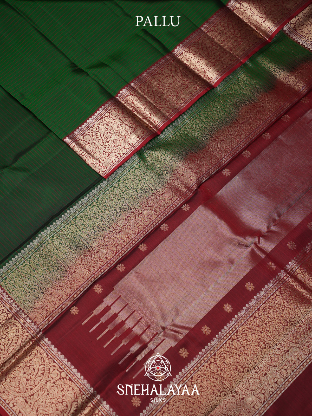 Forest Green Kanjivaram Silk Saree