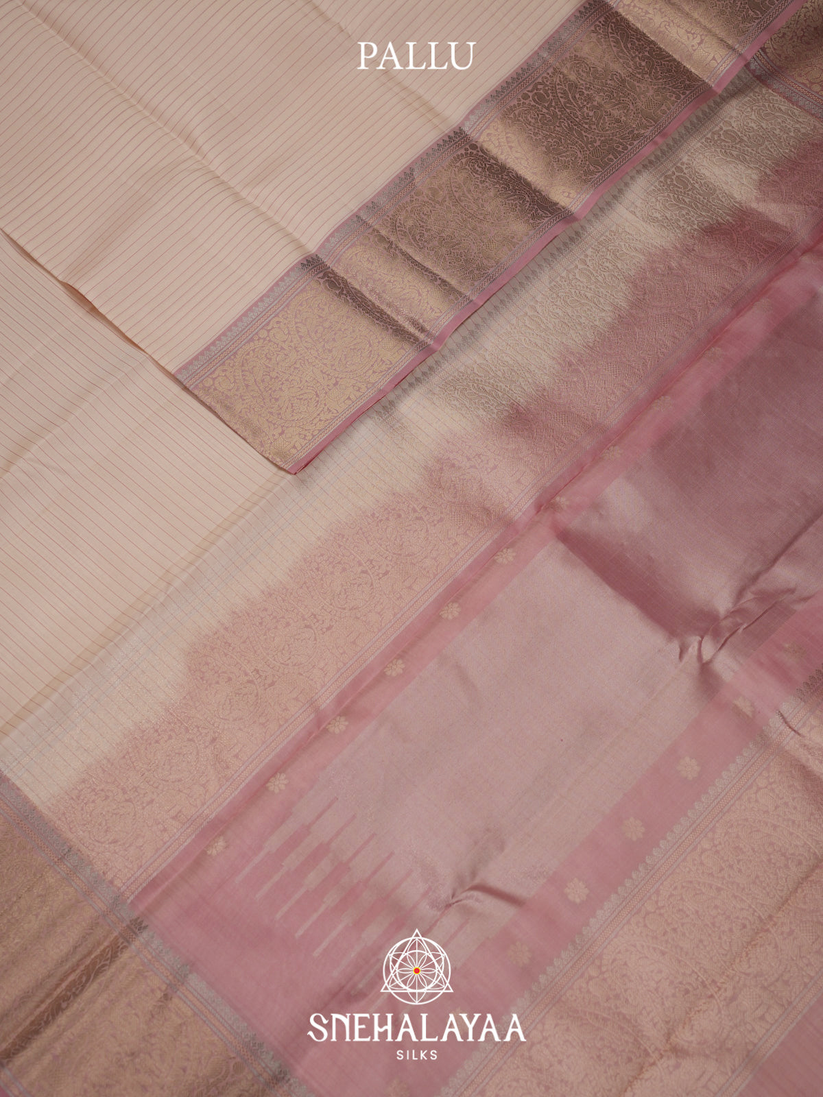 Cream Kanjivaram Silk Saree