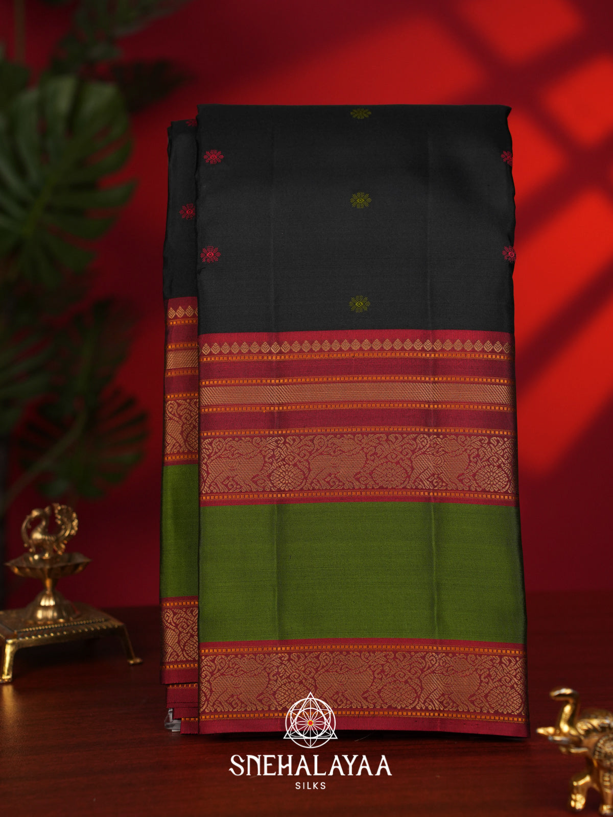 Black Kanjivaram Silk Saree