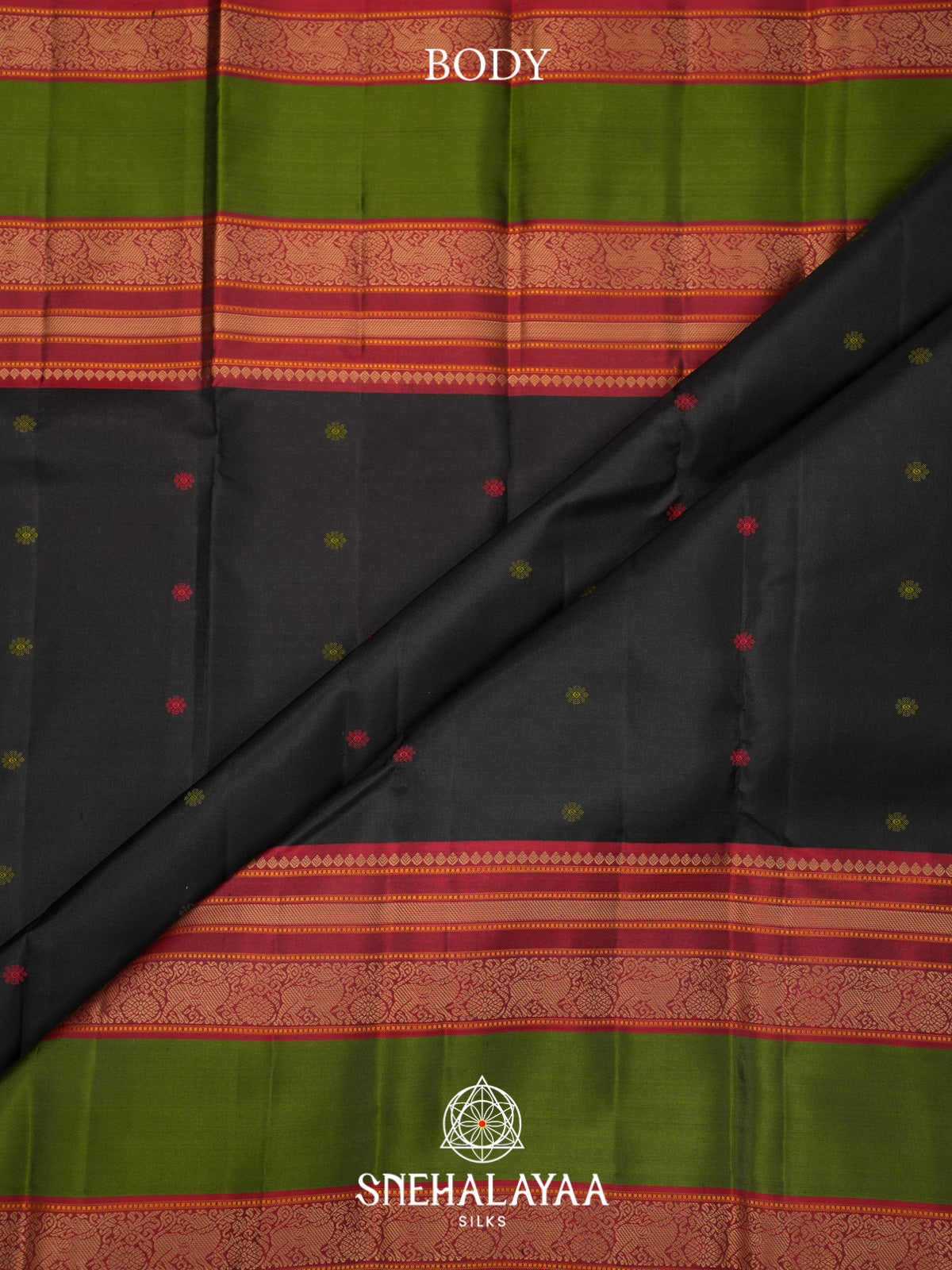 Black Kanjivaram Silk Saree