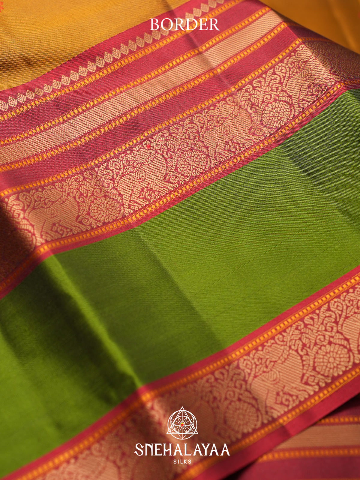 Mustard Yellow Kanjivaram Silk Saree