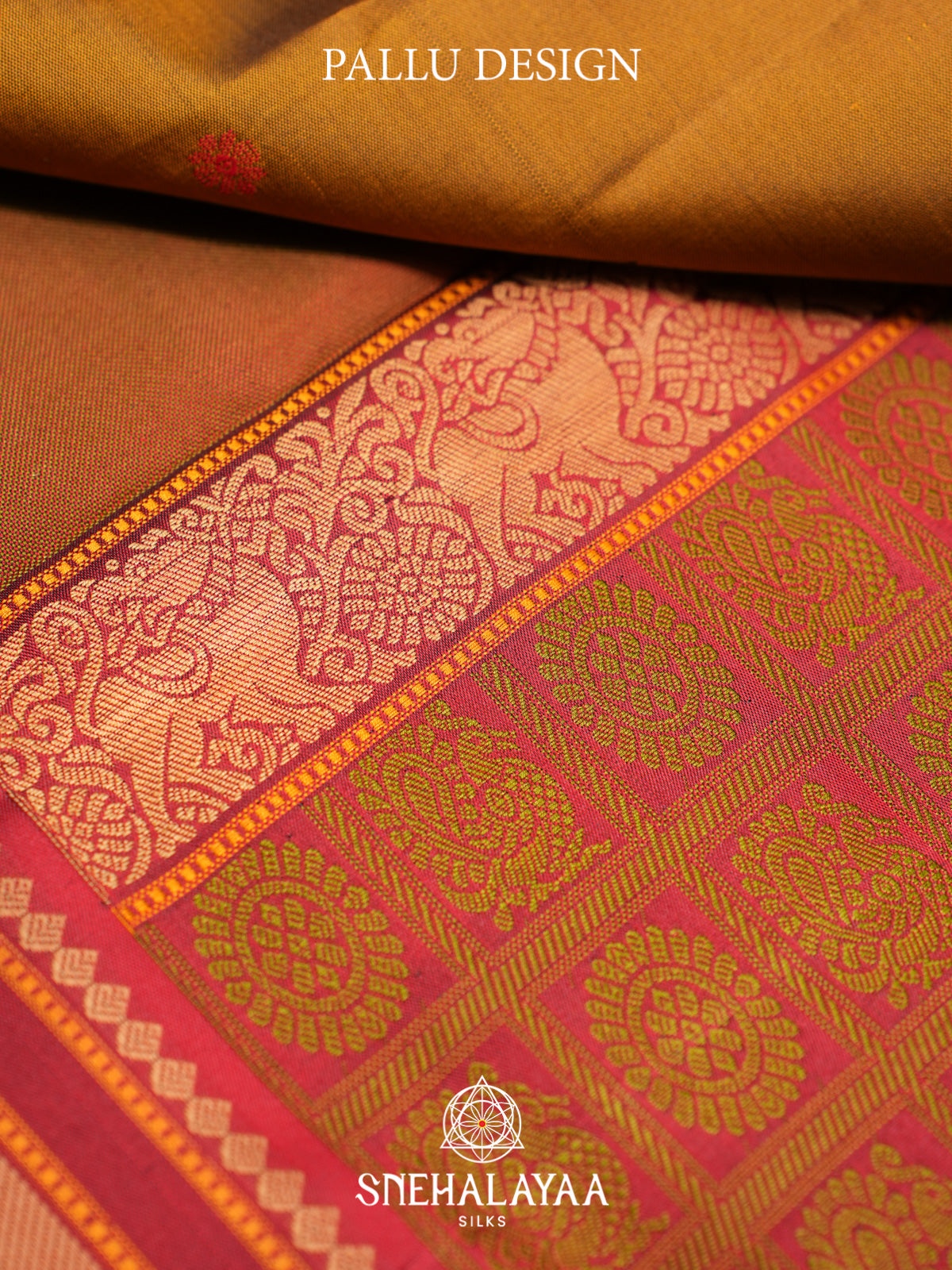Mustard Yellow Kanjivaram Silk Saree