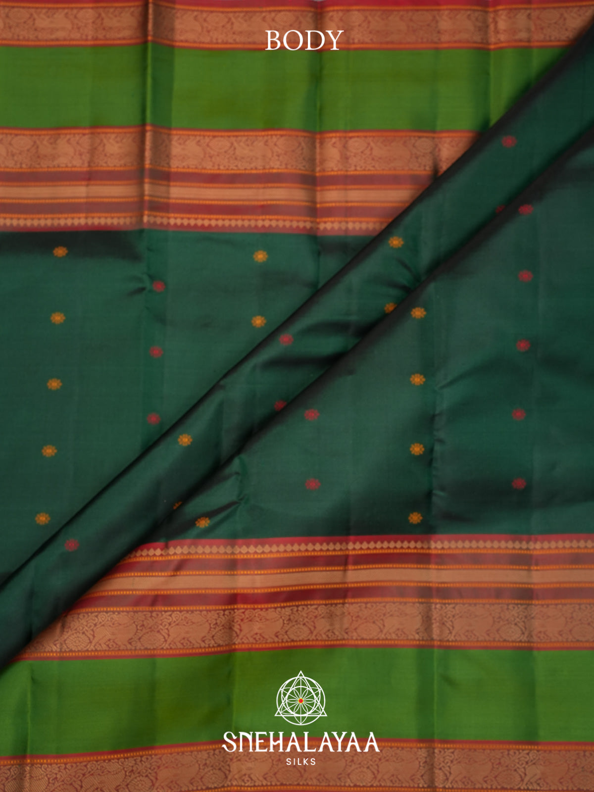 Forest Green Kanjivaram Silk Saree