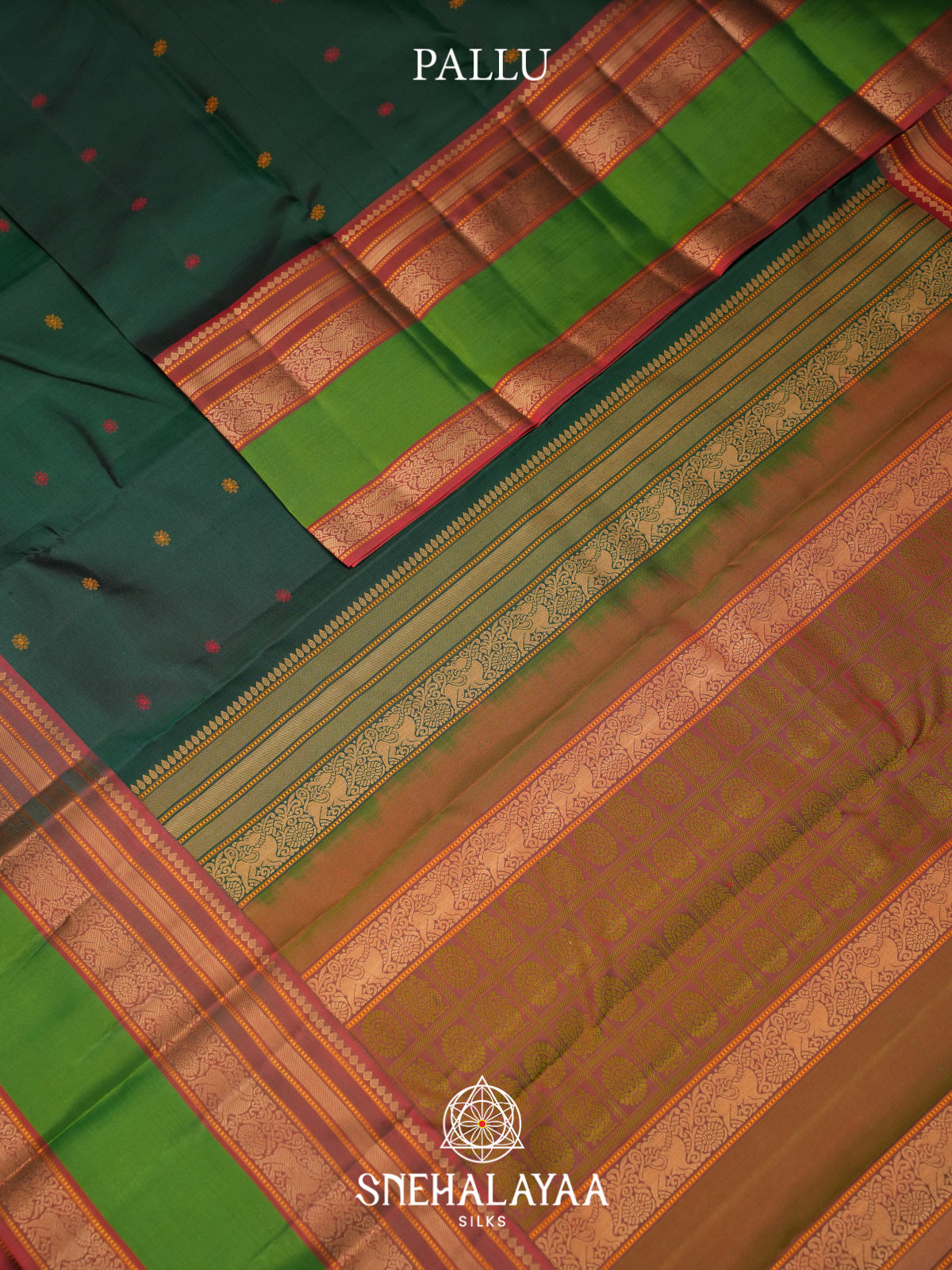 Forest Green Kanjivaram Silk Saree