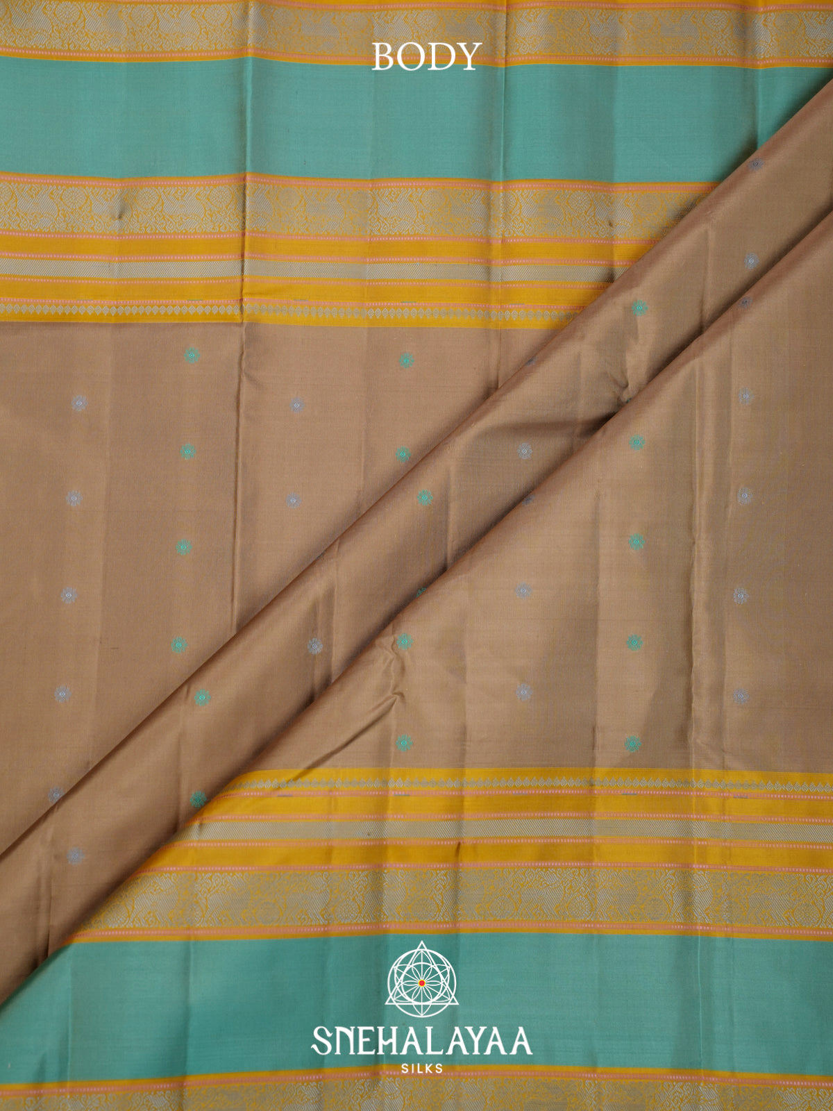 Beige Kanjivaram Silk Saree