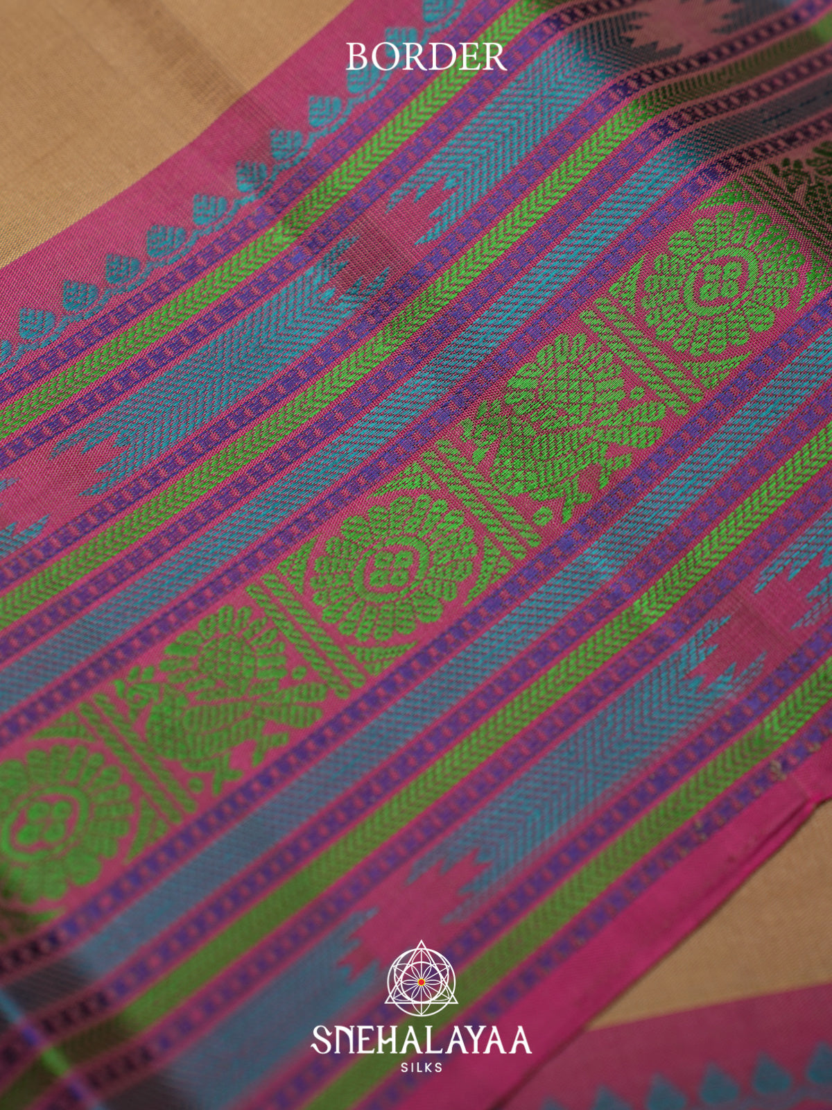 Beige Gold Kanjivaram Silk Saree