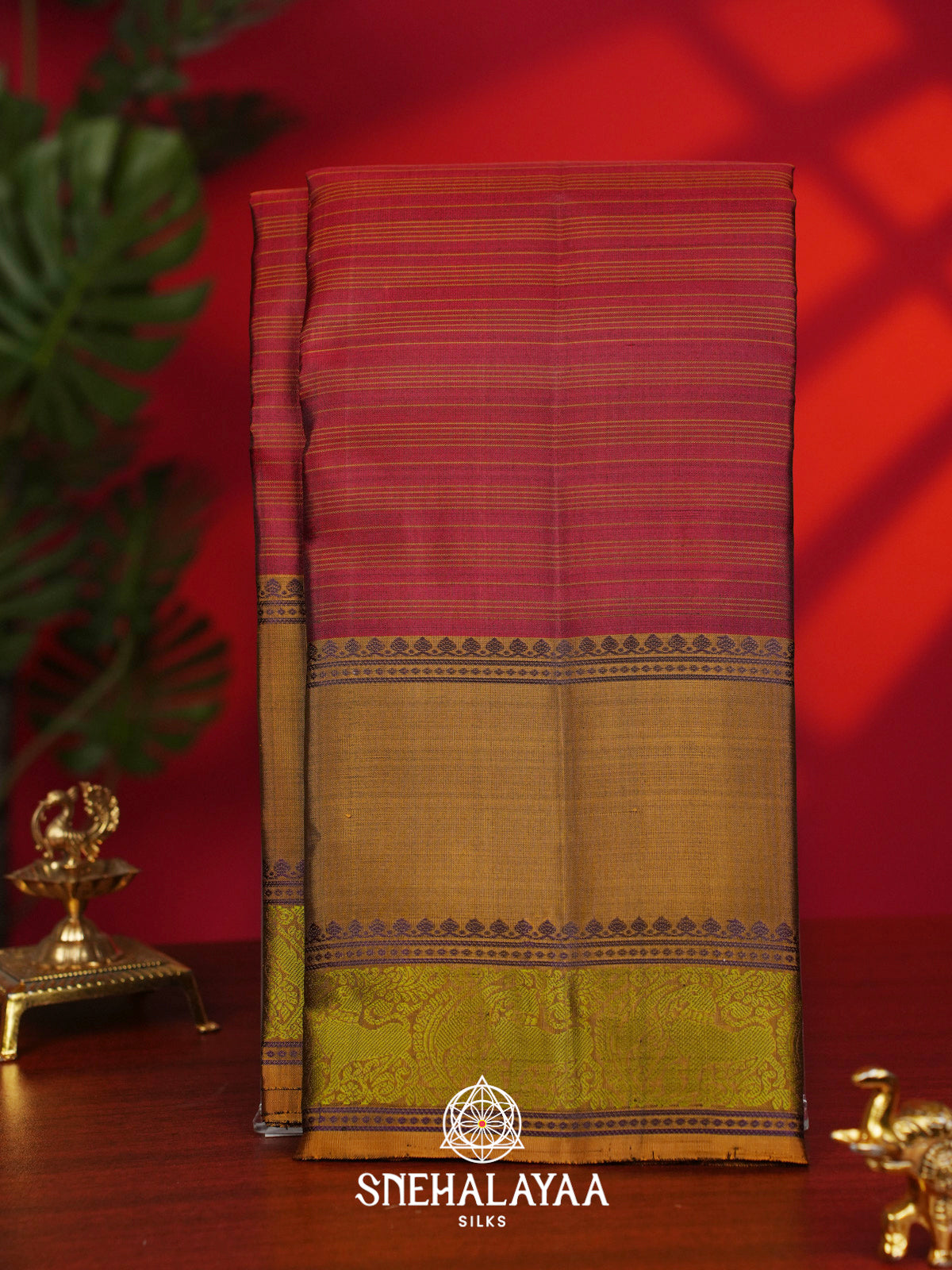 Maroon Kanjivaram Silk Saree
