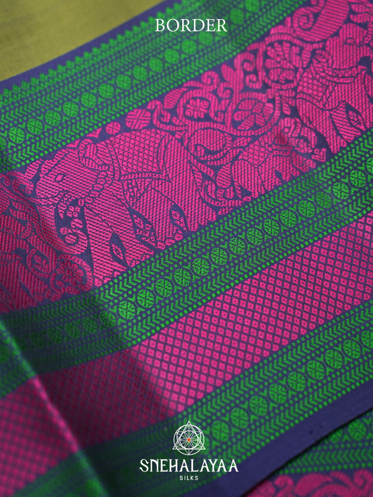Olive Green Kanjivaram Silk Saree