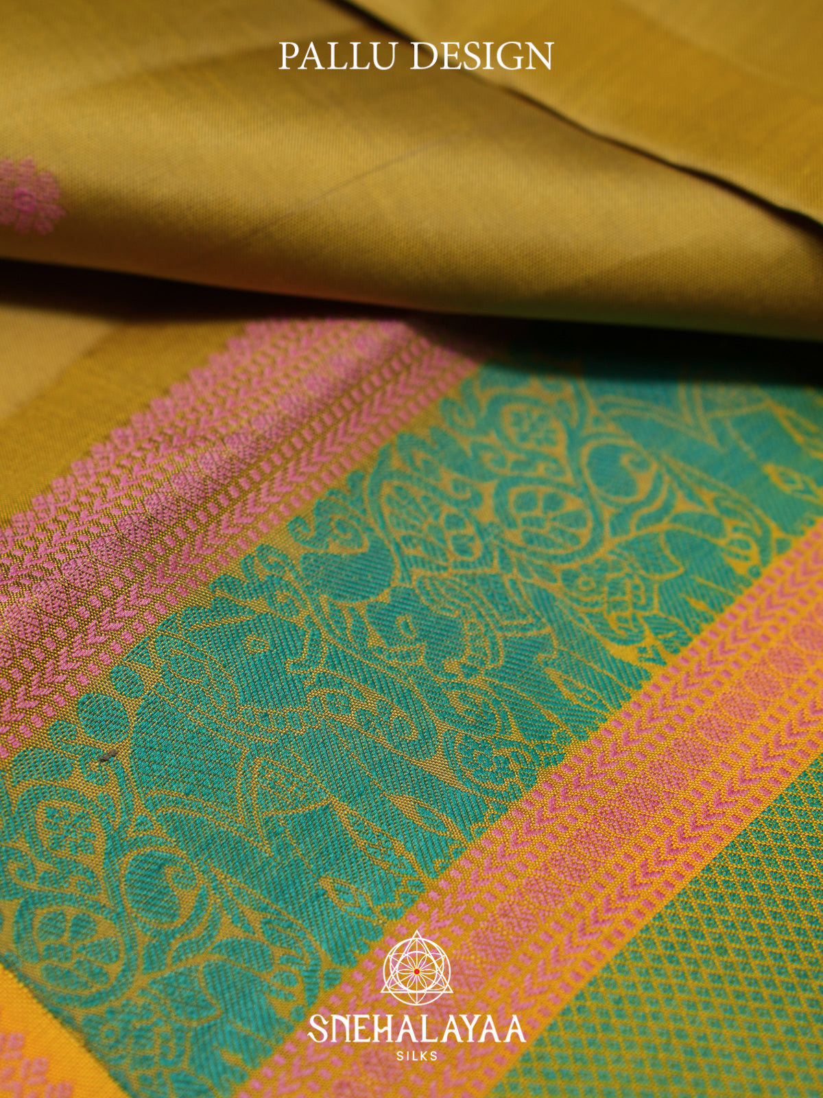 Olive Yellow Kanjivaram Silk Saree