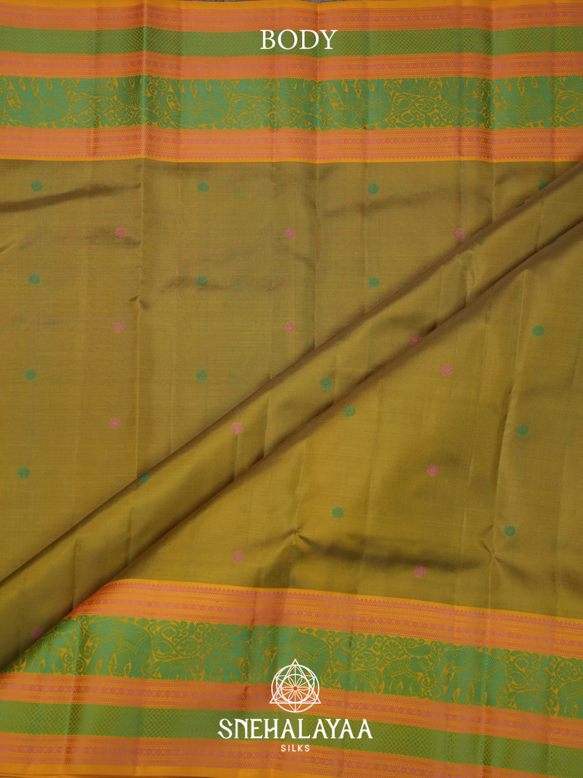 Olive Yellow Kanjivaram Silk Saree