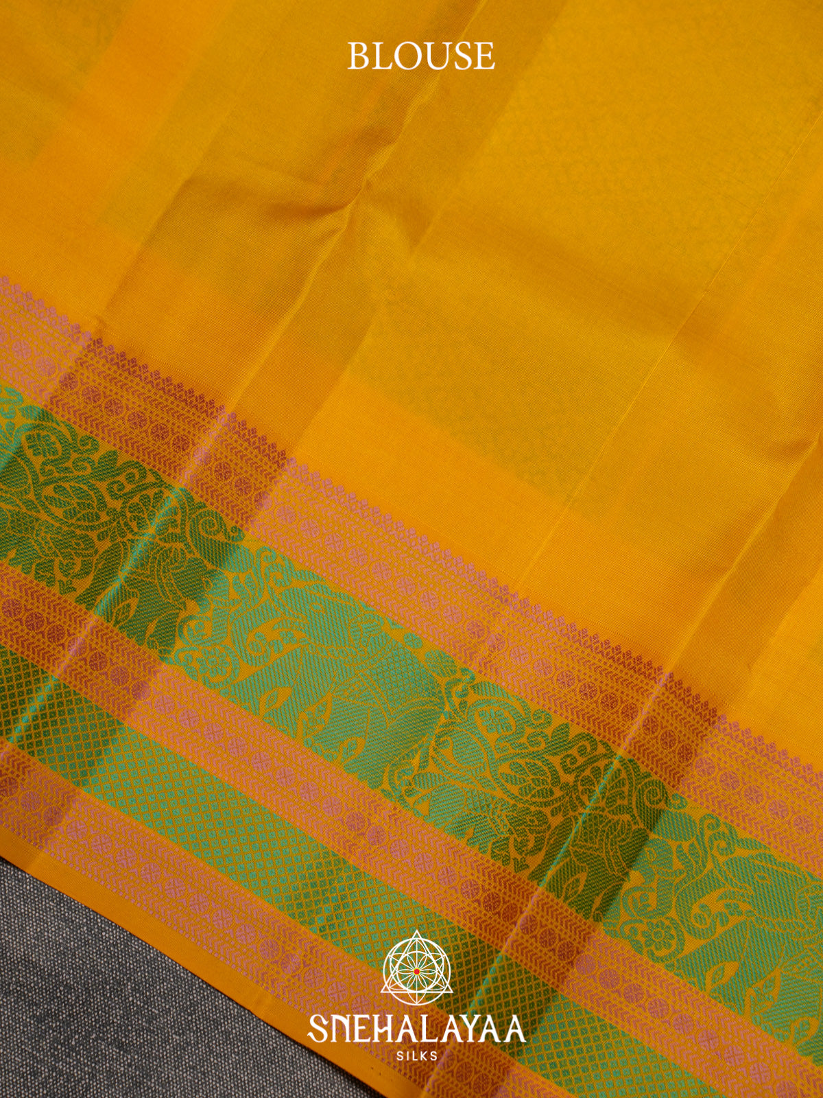 Olive Yellow Kanjivaram Silk Saree