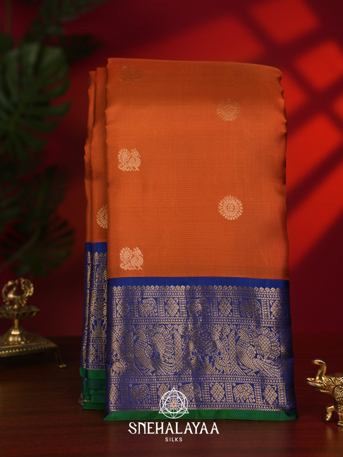 Orange Kanjivaram Silk Saree