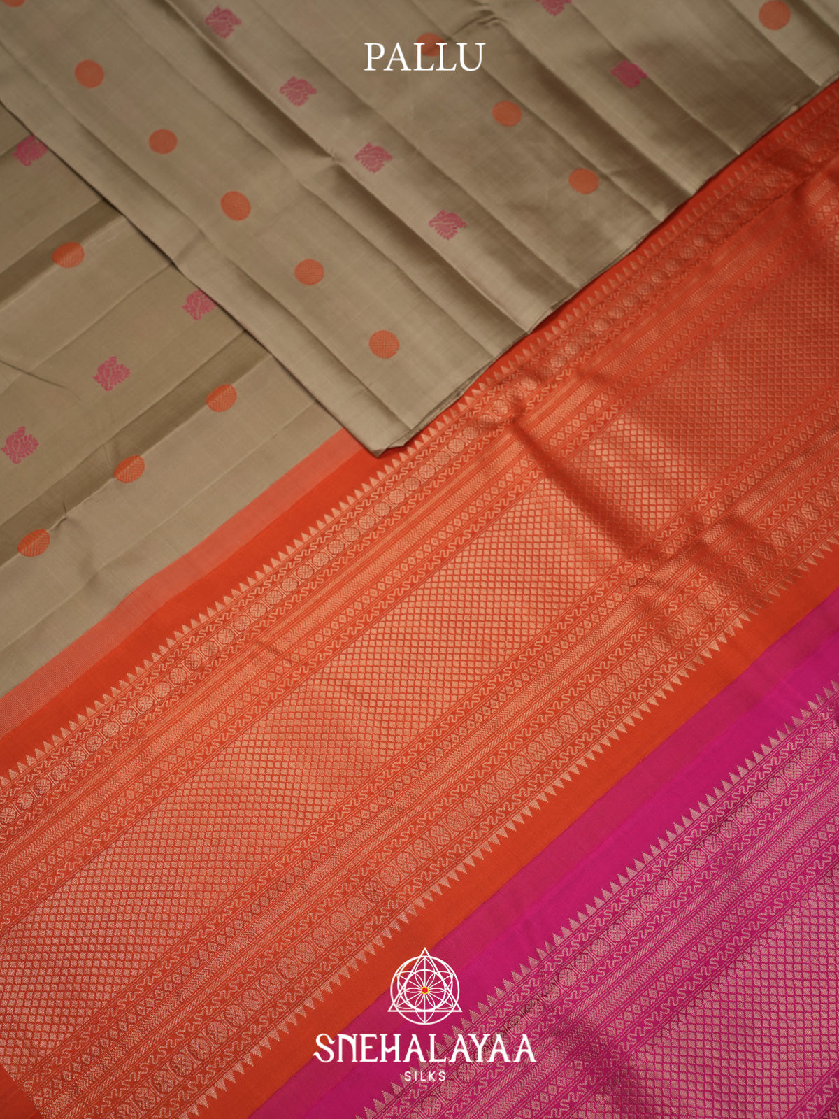 Beige Kanjivaram Silk Saree