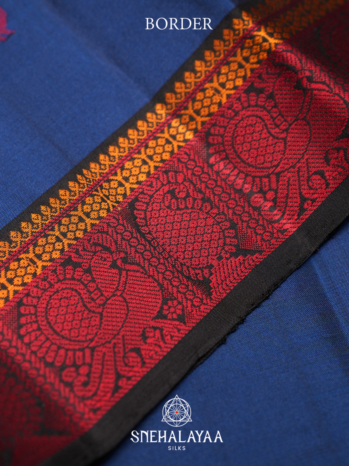 Ink Blue Kanjivaram Silk Saree