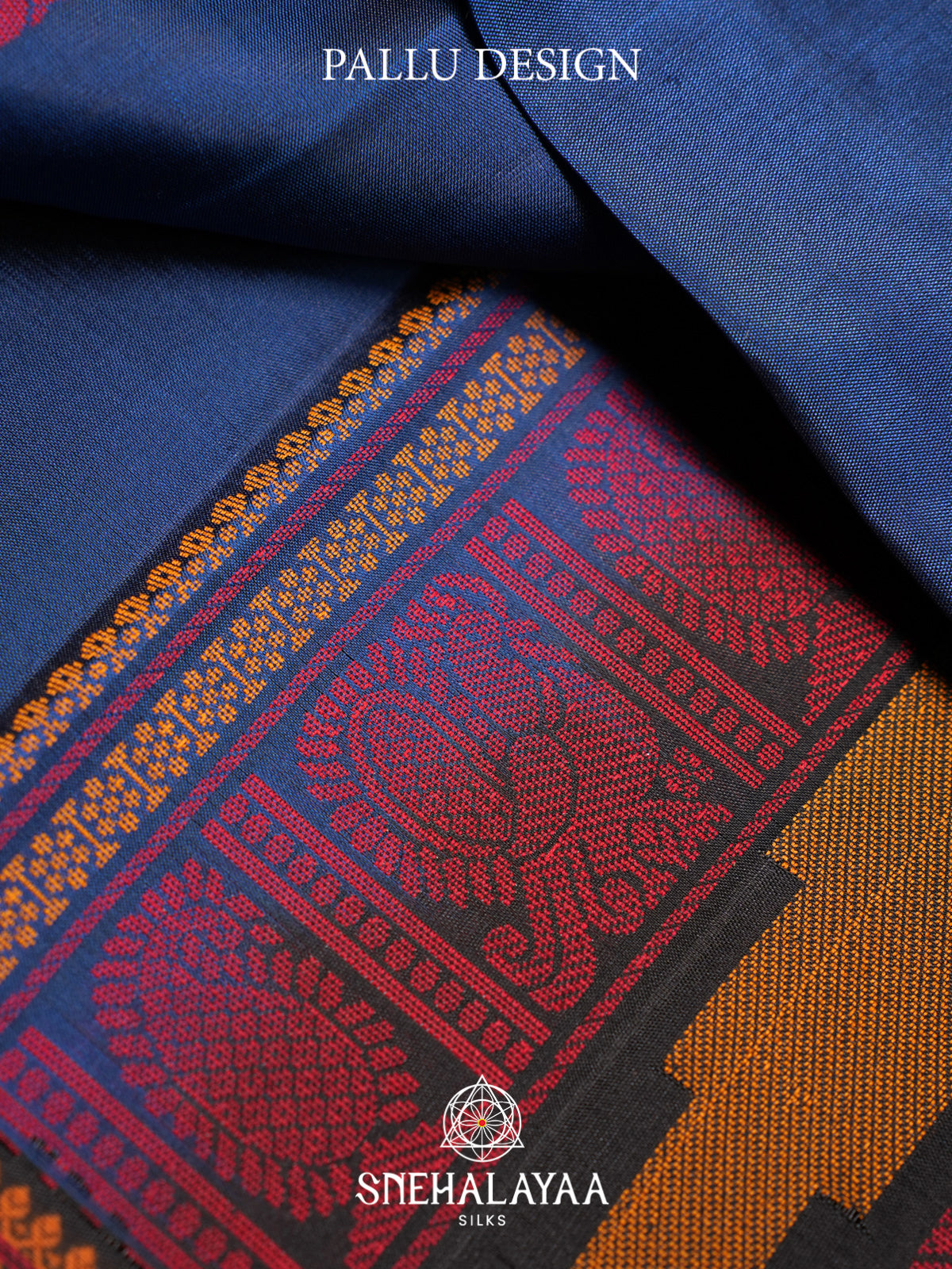 Ink Blue Kanjivaram Silk Saree