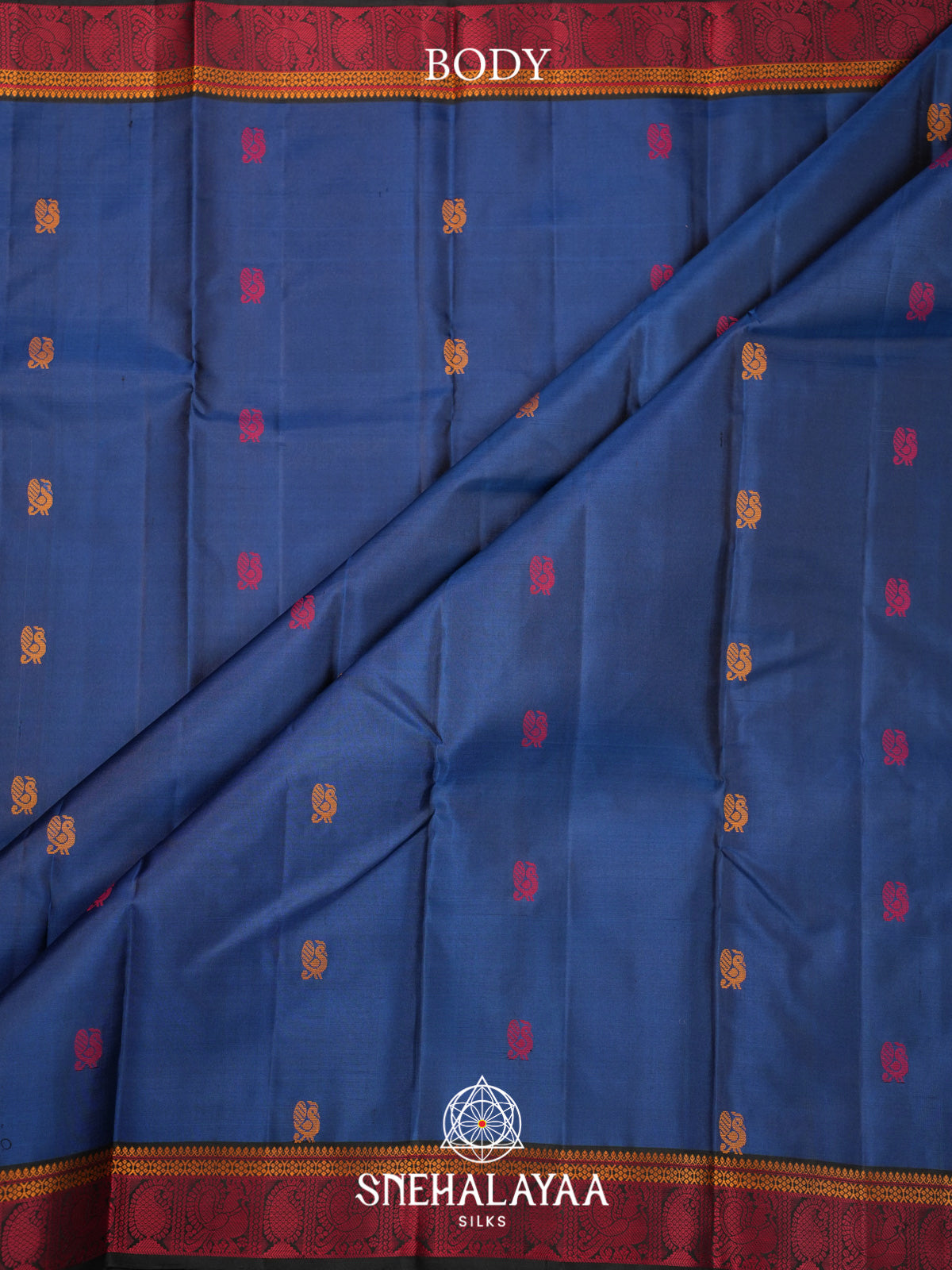 Ink Blue Kanjivaram Silk Saree