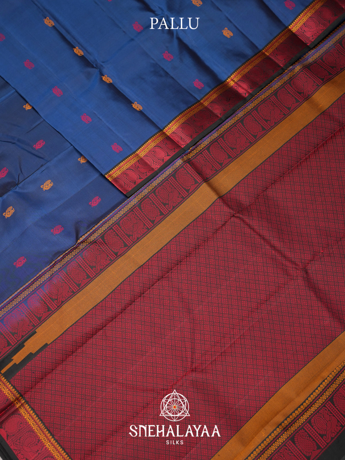 Ink Blue Kanjivaram Silk Saree