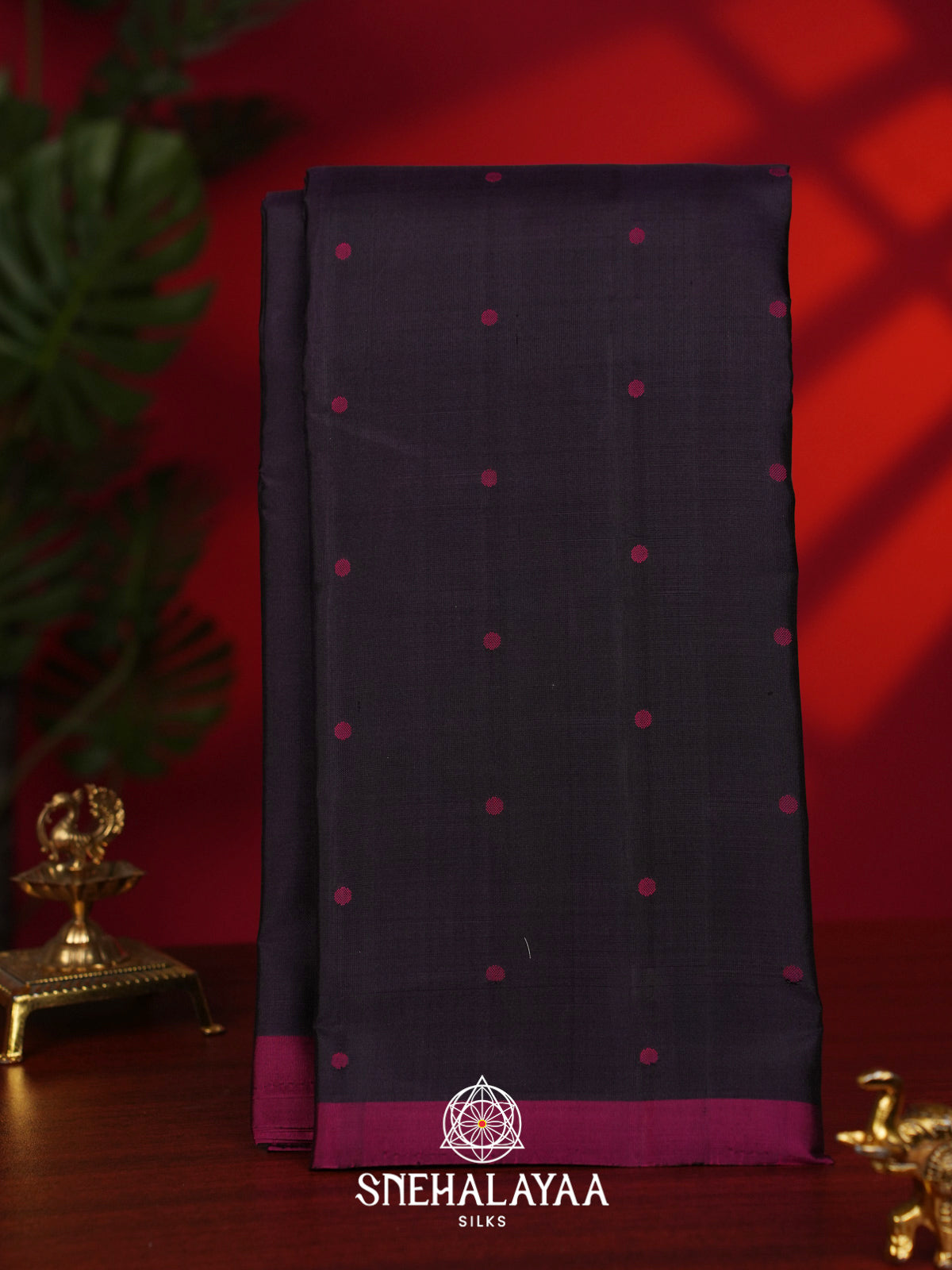 Wine Kanjivaram Silk Saree