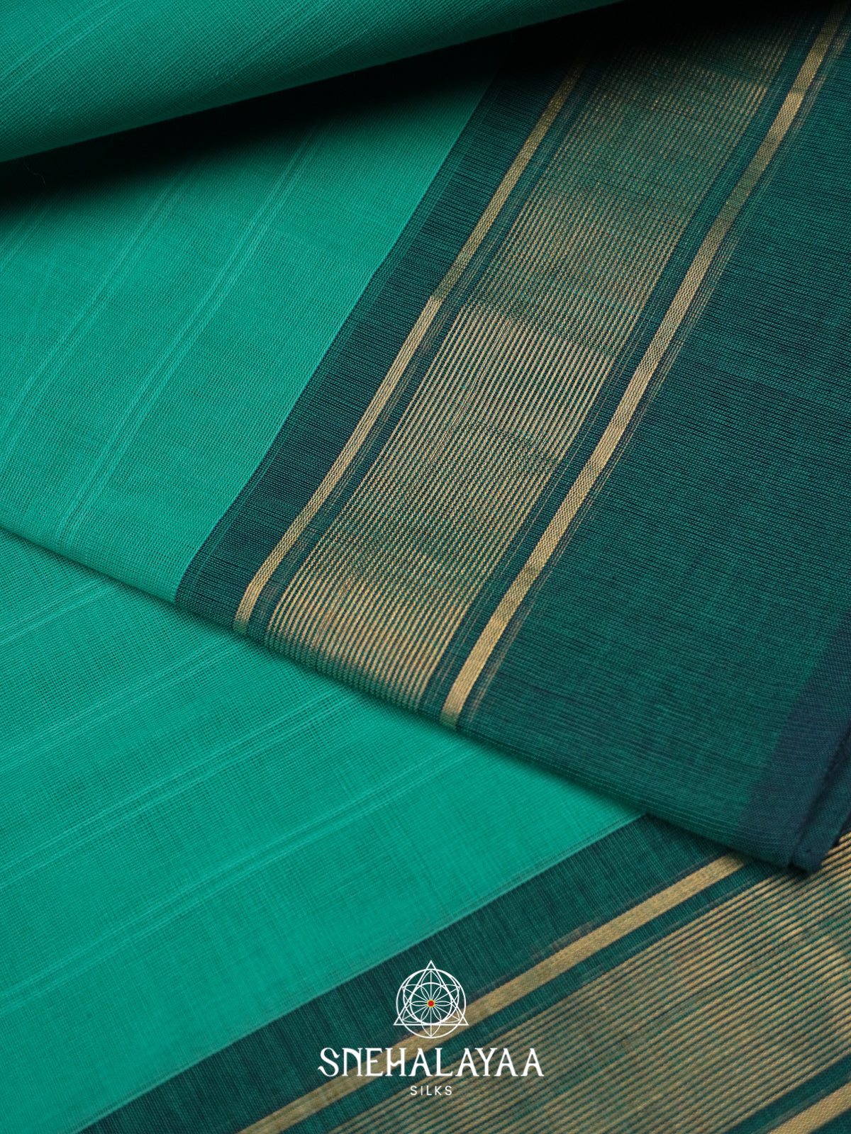 Sea Form Green Handloom Cotton Saree