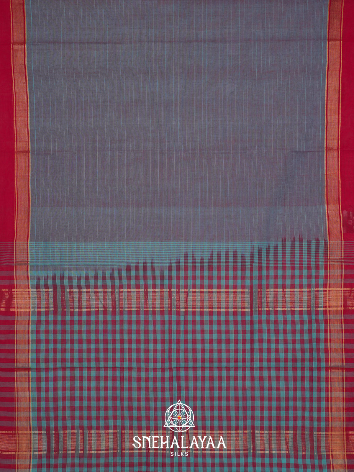 Grey Handloom Cotton Saree