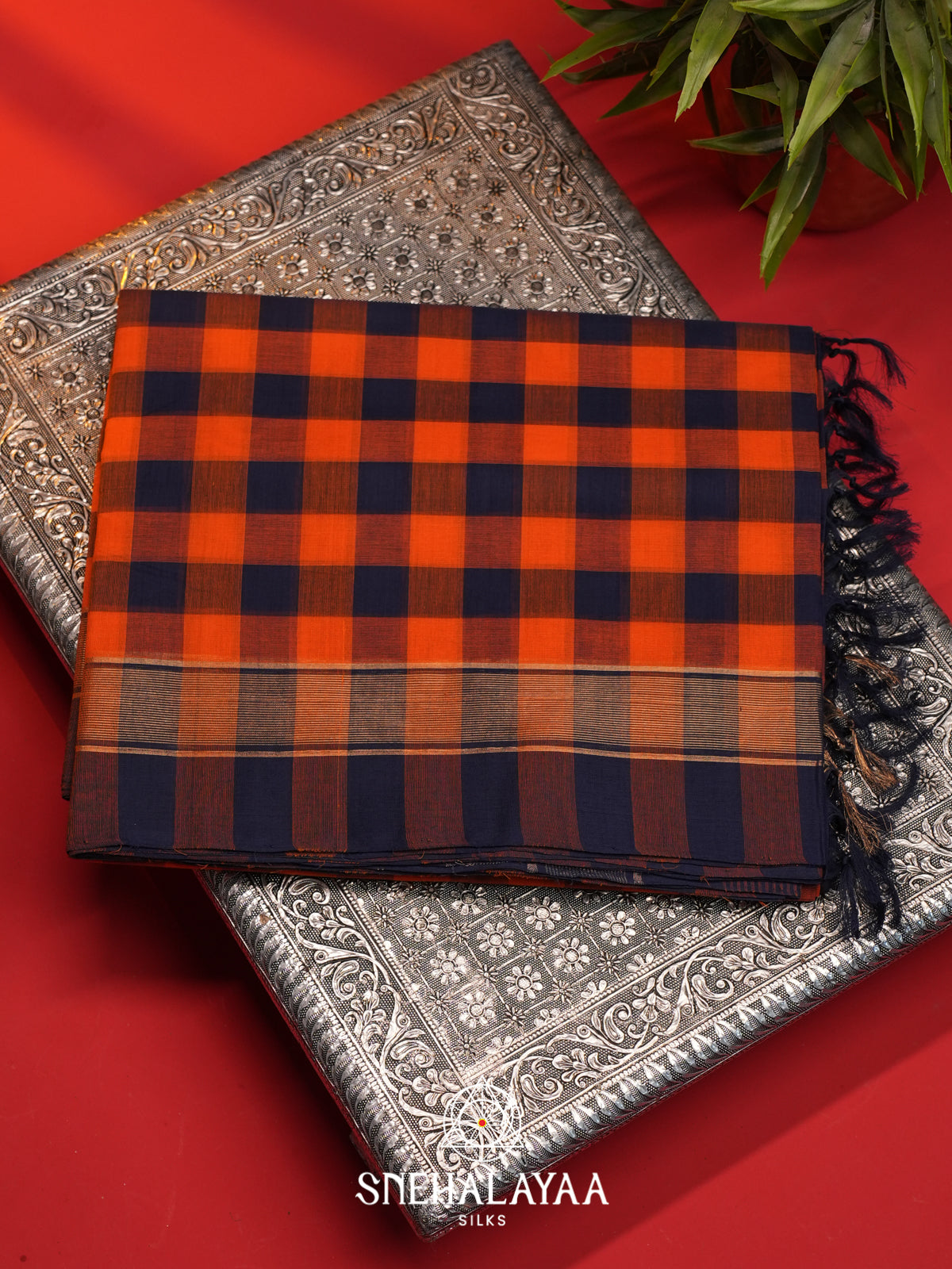 Multi Colour Checks Handloom Cotton Saree