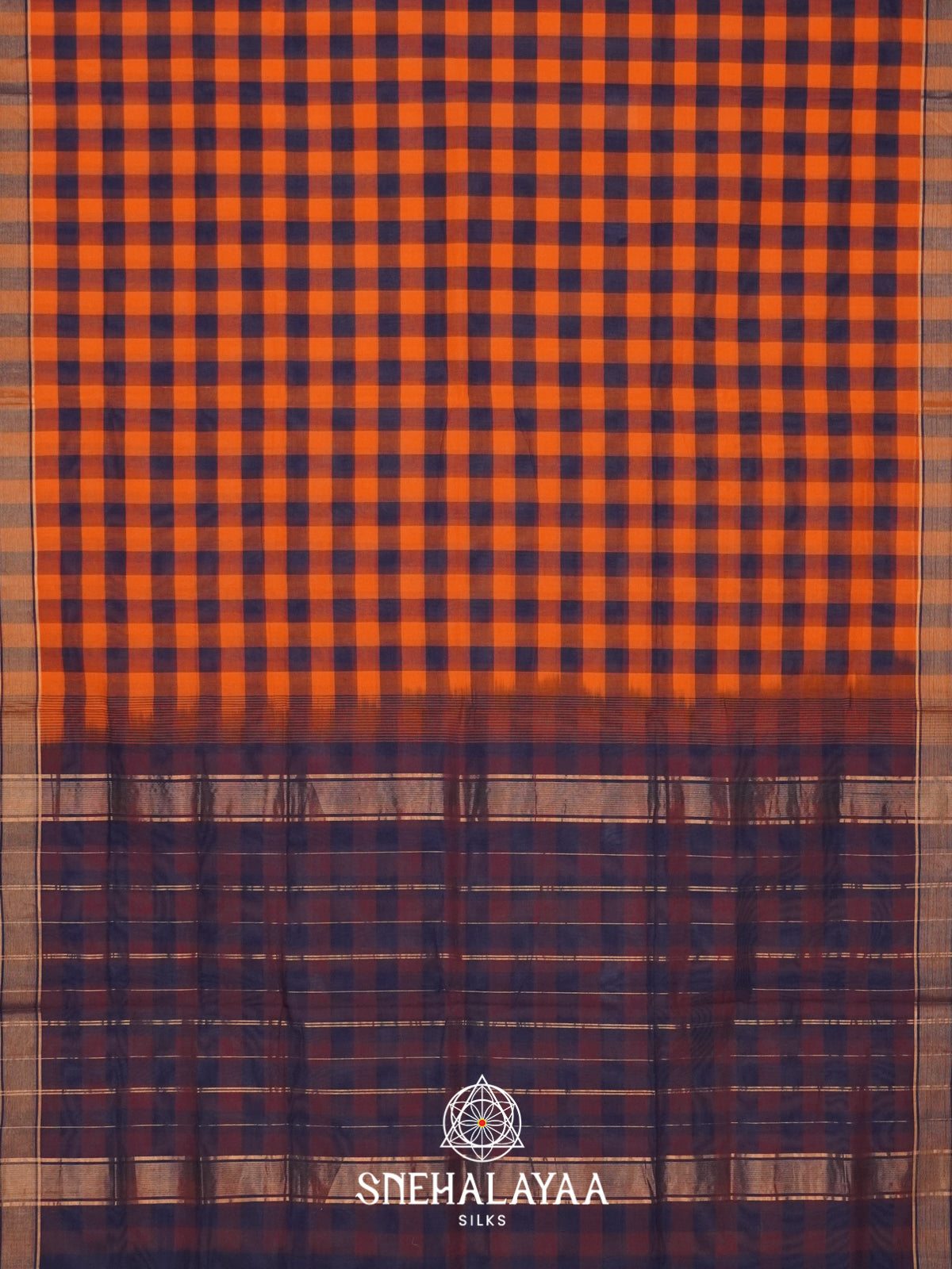 Multi Colour Checks Handloom Cotton Saree