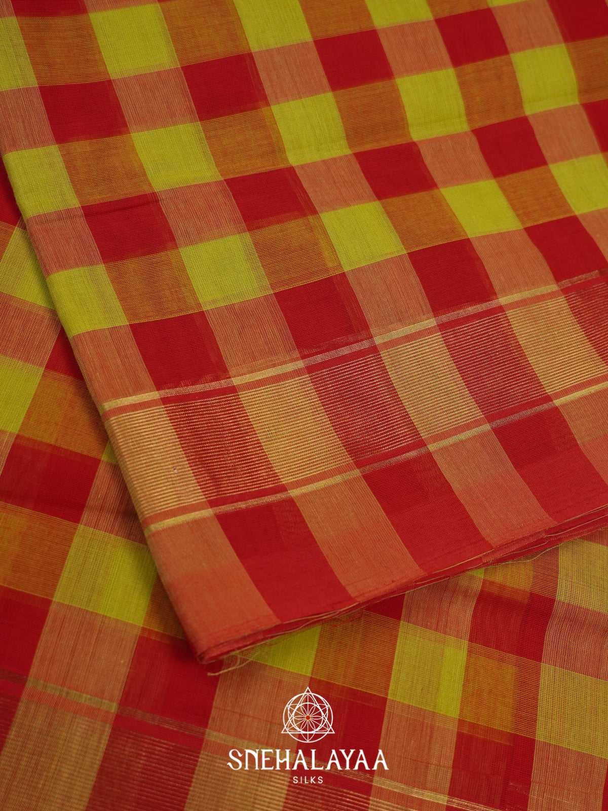 Multi Colour Checks Handloom Cotton Saree