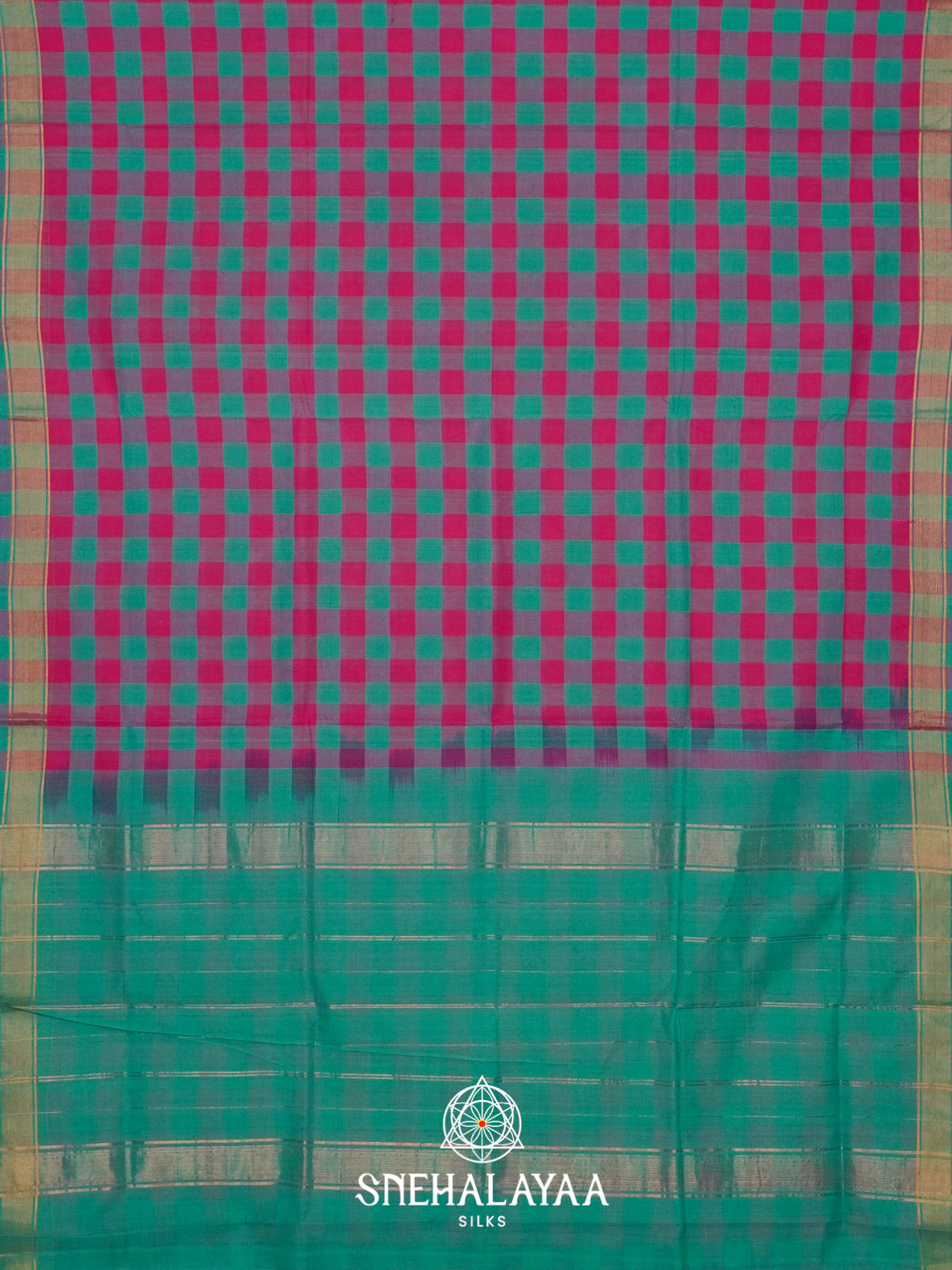 Multi Colour Checks Handloom Cotton Saree