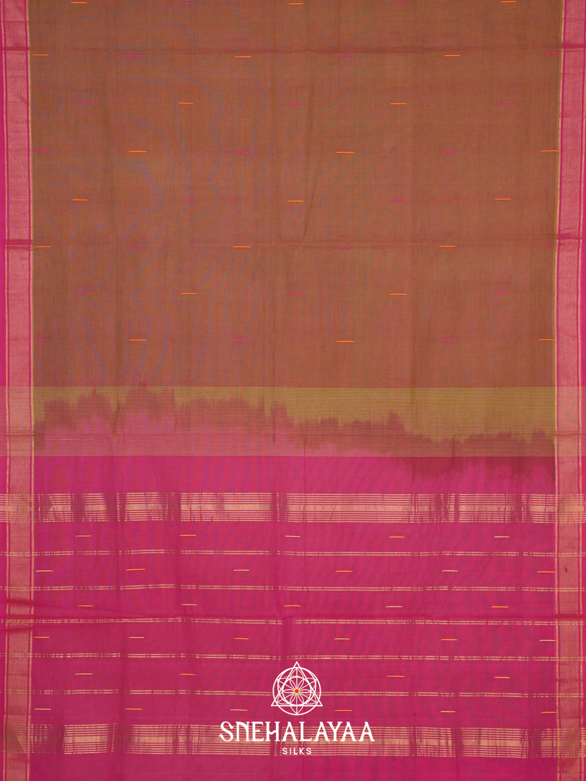 Brown Handloom Cotton Saree