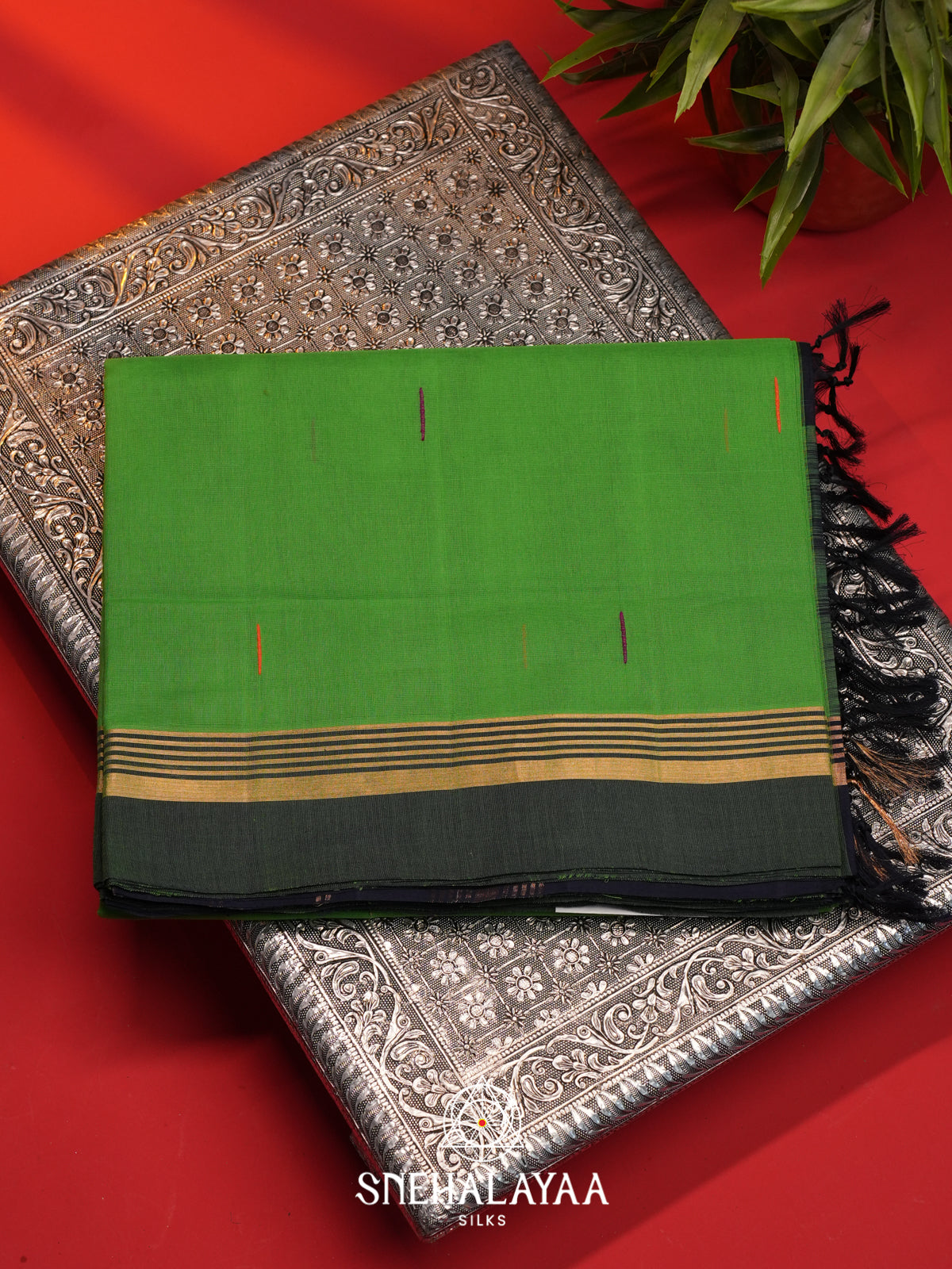 Green Handloom Cotton Saree
