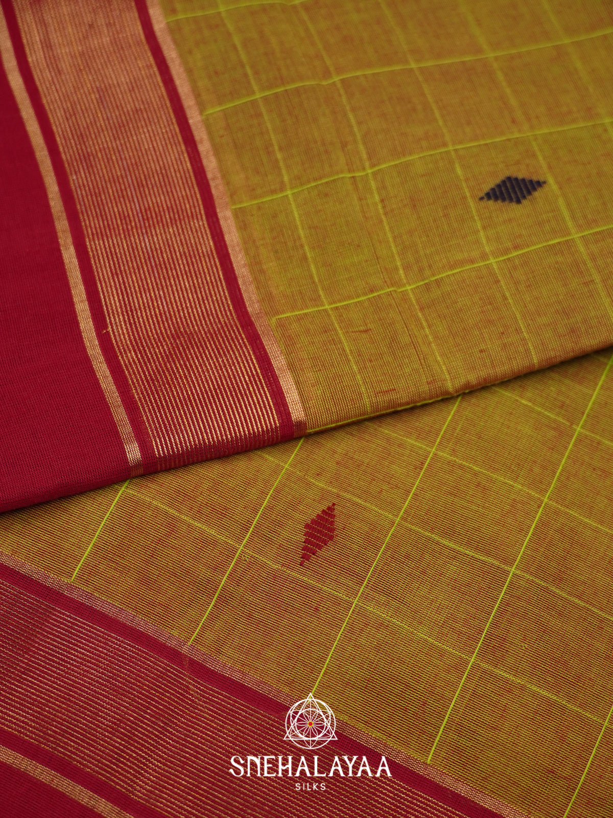 Mehendi Green Handloom Cotton Saree
