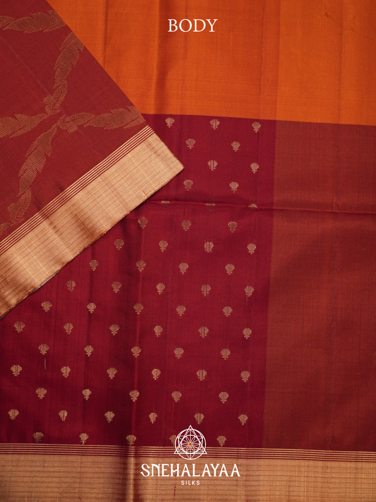 Rust Orange Soft Silk Saree