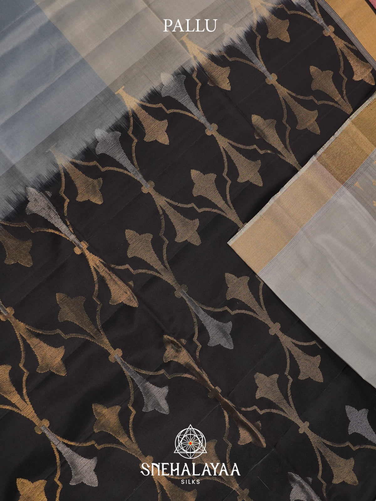 Grey Soft Silk Saree