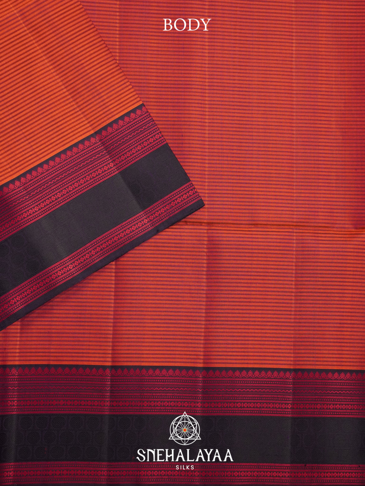 Burnt Orange Soft Silk Saree
