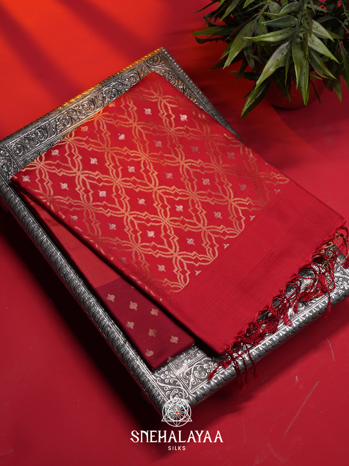 Wine Red Soft Silk Saree
