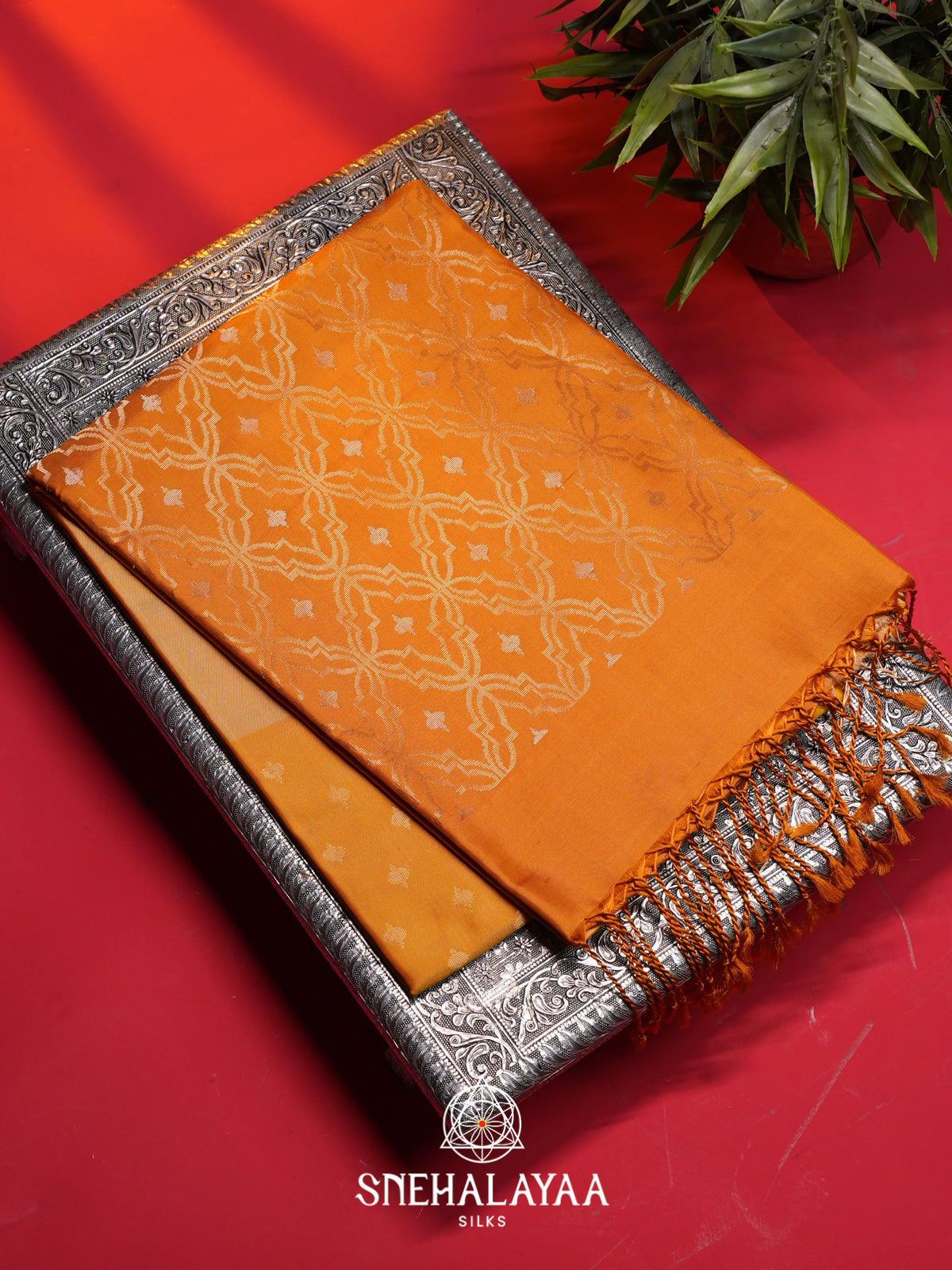 Mustard Yellow Soft Silk Saree