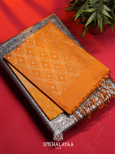 Mustard Yellow Soft Silk Saree