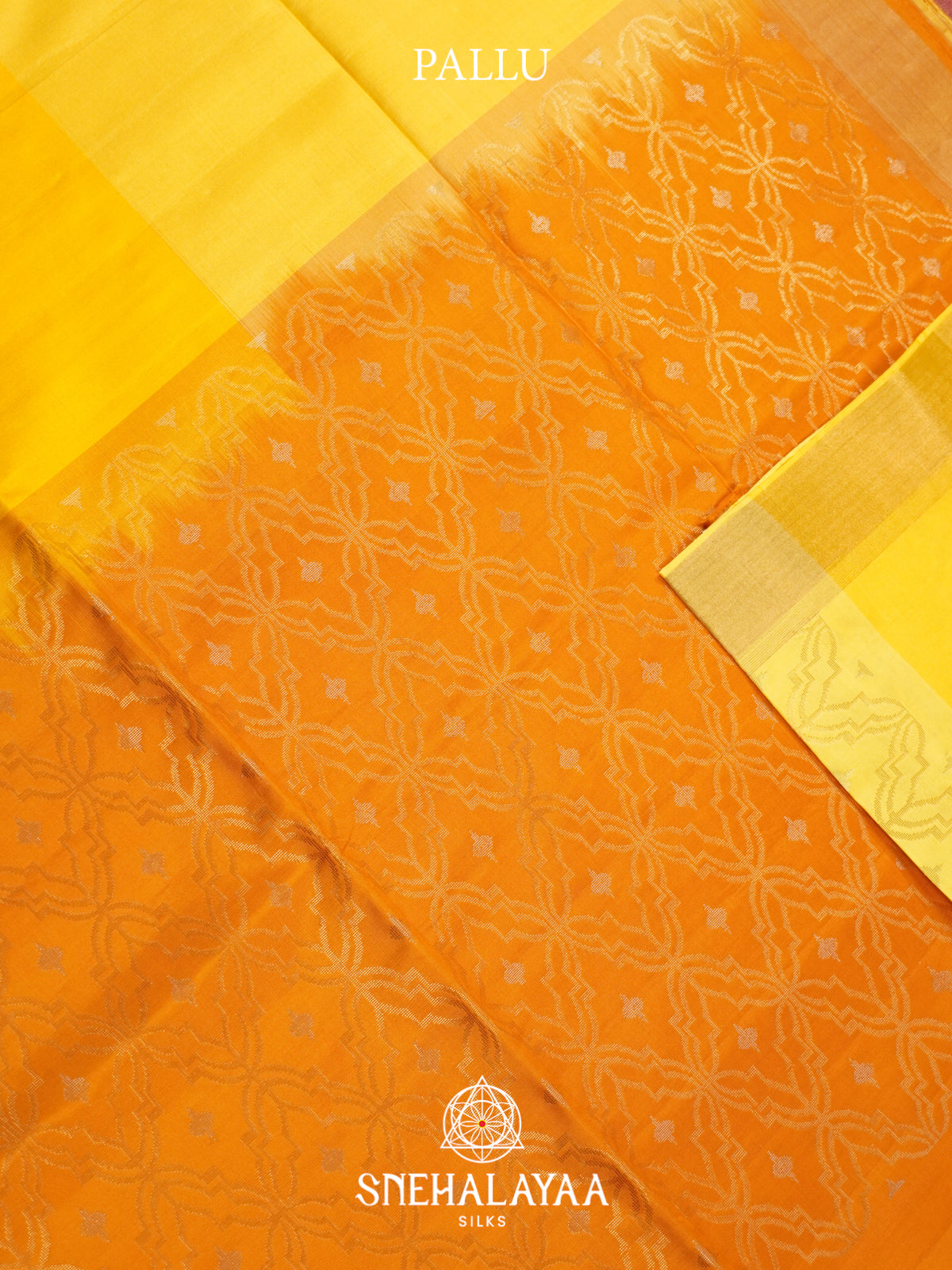 Mustard Yellow Soft Silk Saree