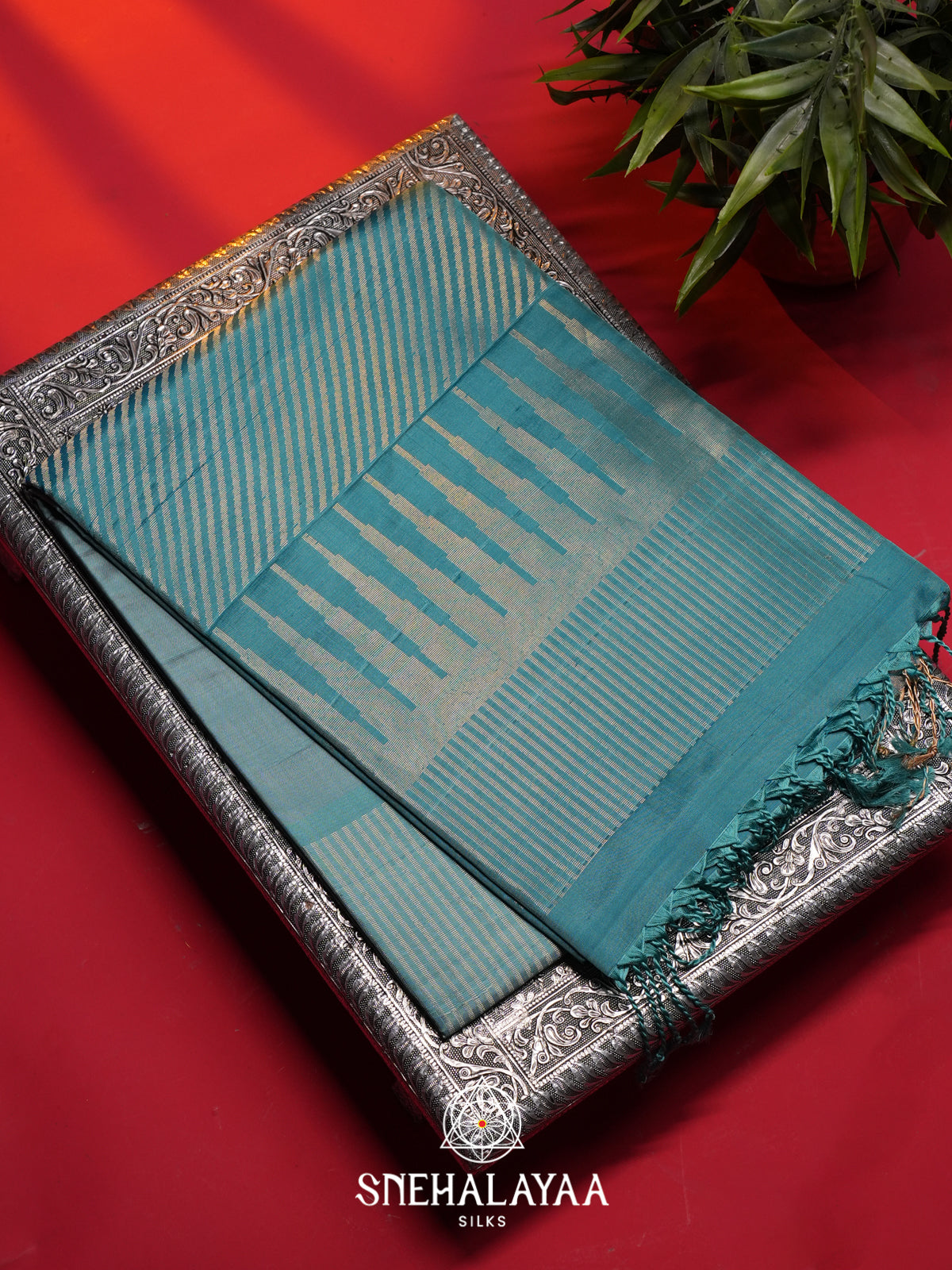 Teal   Soft Silk Saree