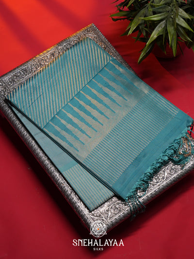 Teal   Soft Silk Saree