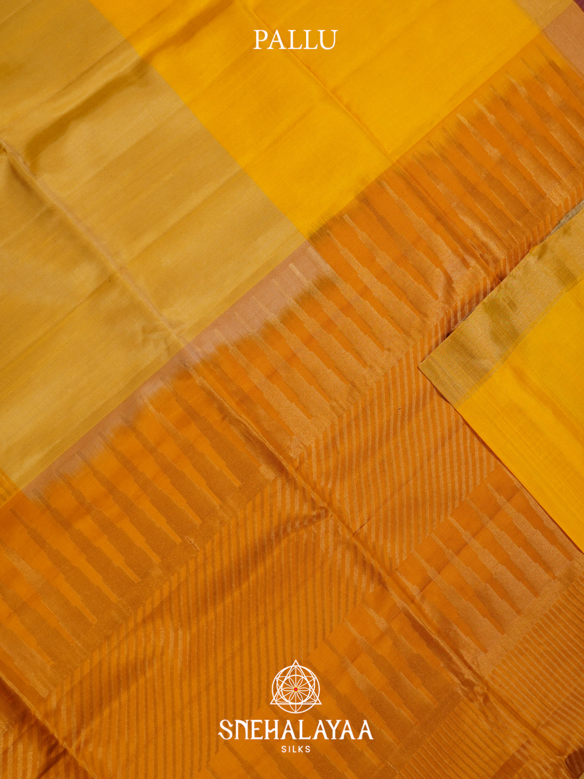 Mustard Yellow Soft Silk Saree