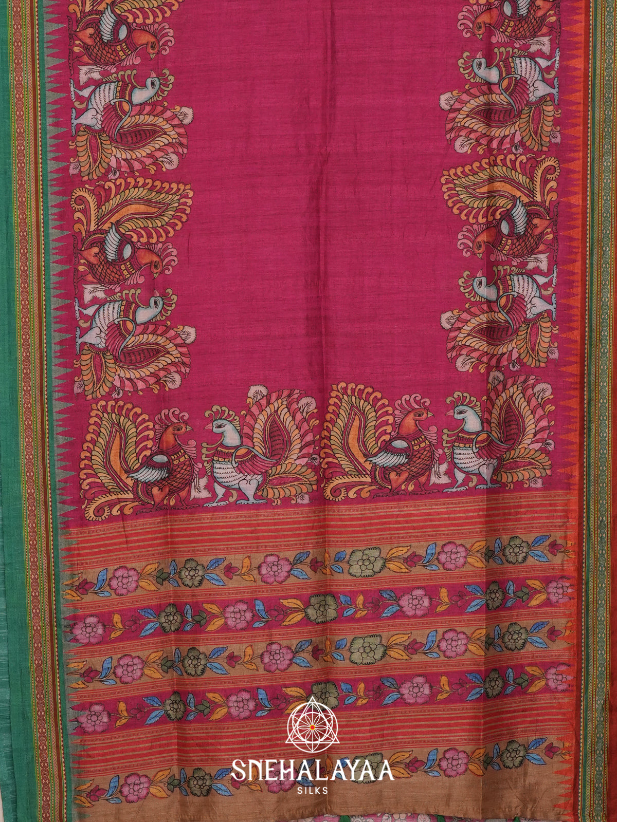 Ruby Red Tussar Saree
