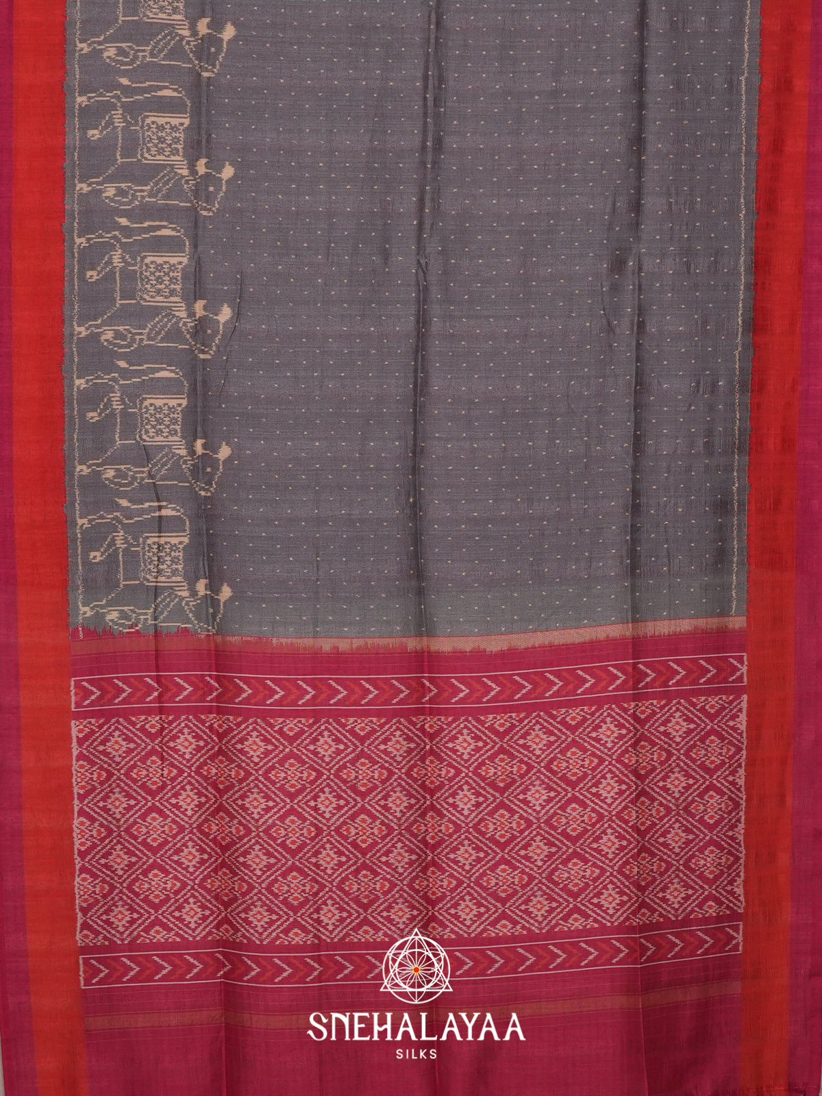Grey Tussar Saree