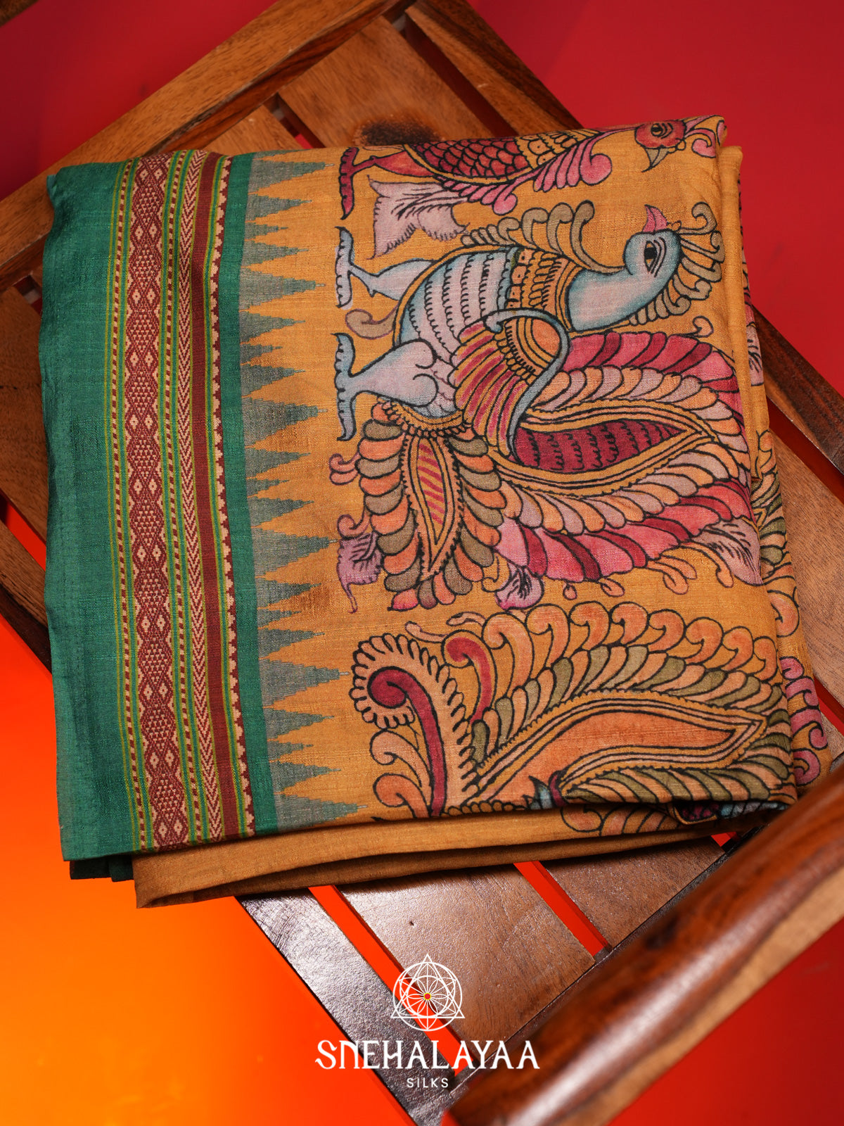 Yellow Tussar Saree