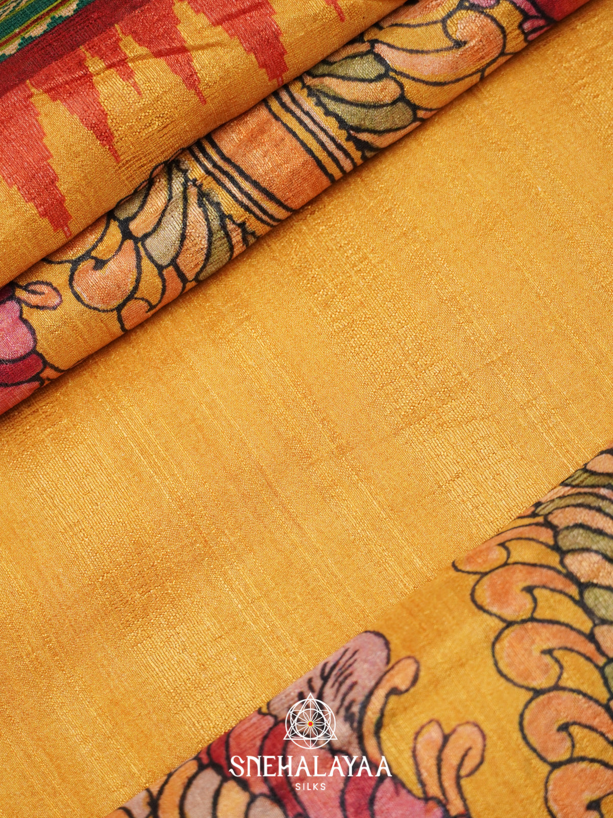 Yellow Tussar Saree