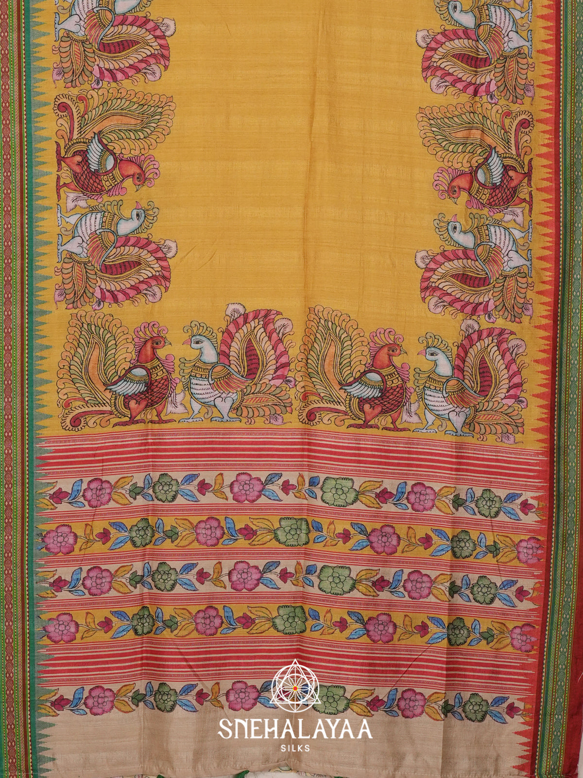 Yellow Tussar Saree