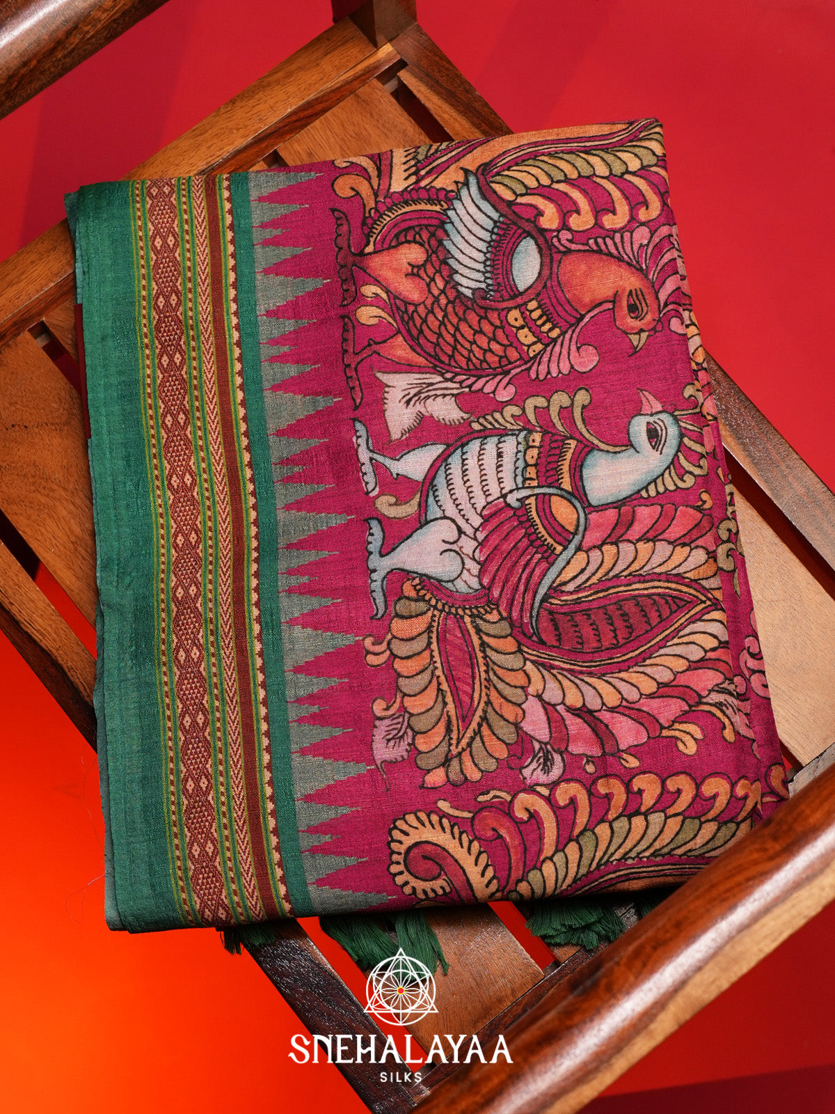 Pink Tussar Saree